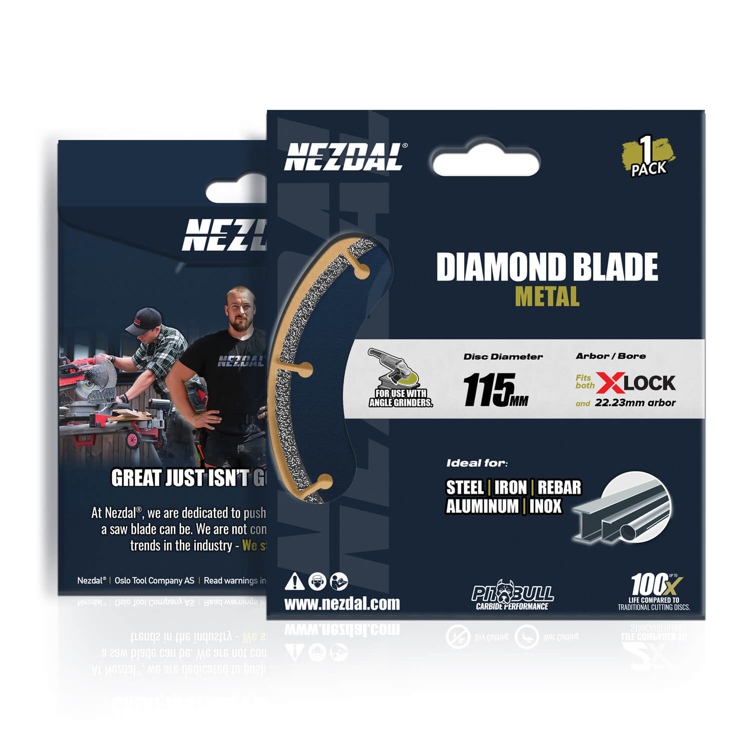 115mm | Metall | 100X livslängd | X-lock, 22,23mm | Vinkelslip