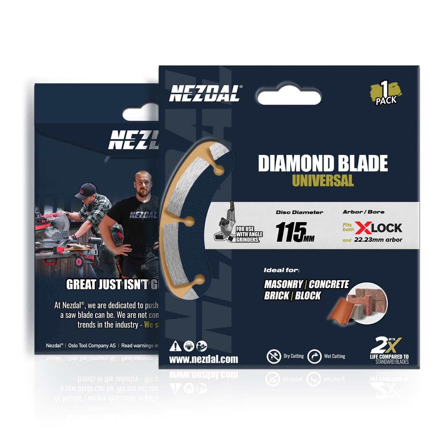 115mm | Betong, Takpannor, Marksten | Universal | X-lock, 22.23mm | Vinkelslip