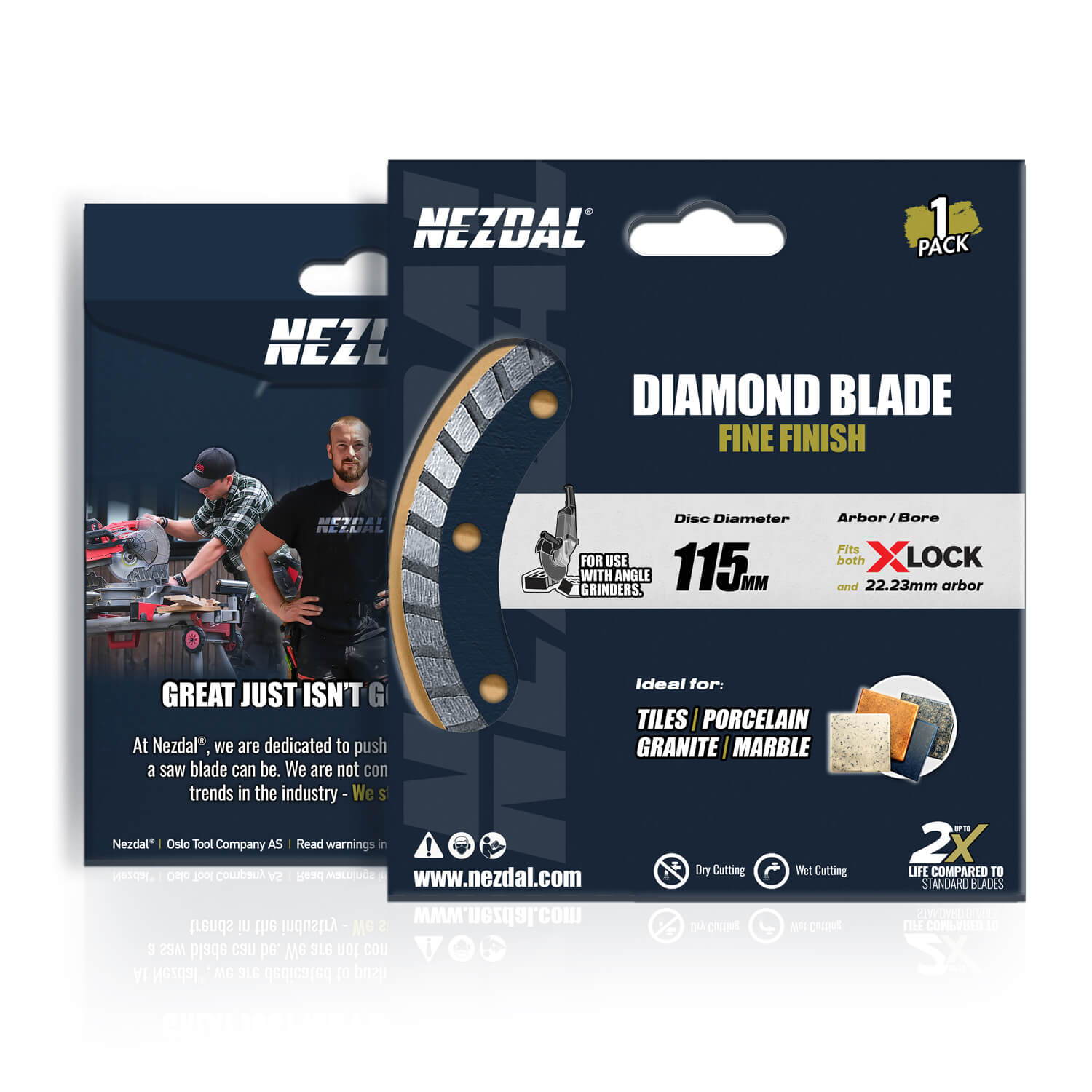 115mm | Kakel, Marmor, Granit | Fin snittkvalitet | X-lock, 22.23mm | Vinkelslip