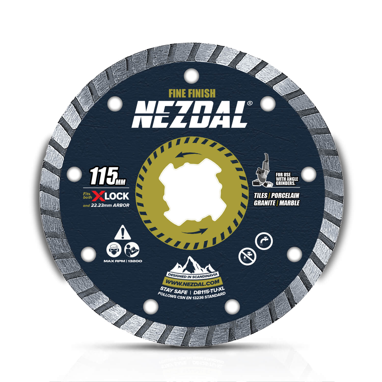 115 mm kapskiva med diamantklinga för vinkelslipmaskiner för kakel, marmor, granit m.m.