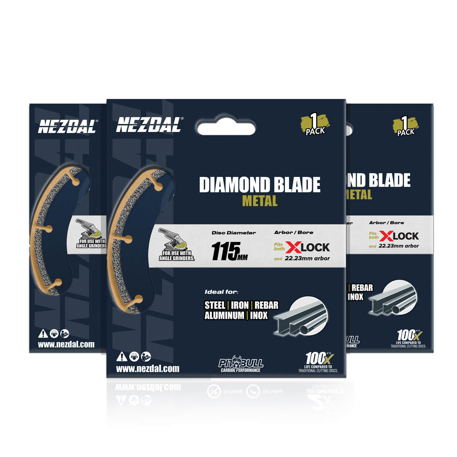 115mm | Metall | 100X livslängd | X-lock, 22,23mm | 3 st | Vinkelslip