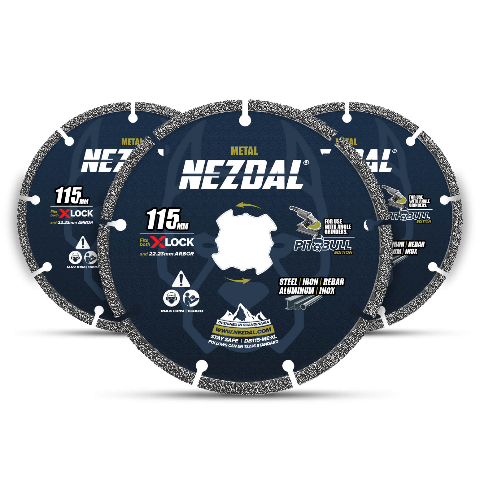 3 st 115 mm diamantkapskivor för vinkelslipar för metall, stål, armeringsjärn, koppar etc.