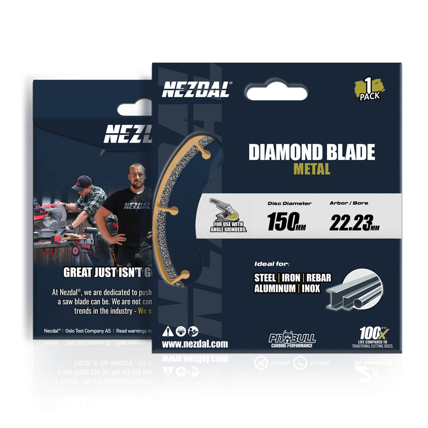 150mm | Metall | 100X livslängd |22,23mm | Vinkelslip