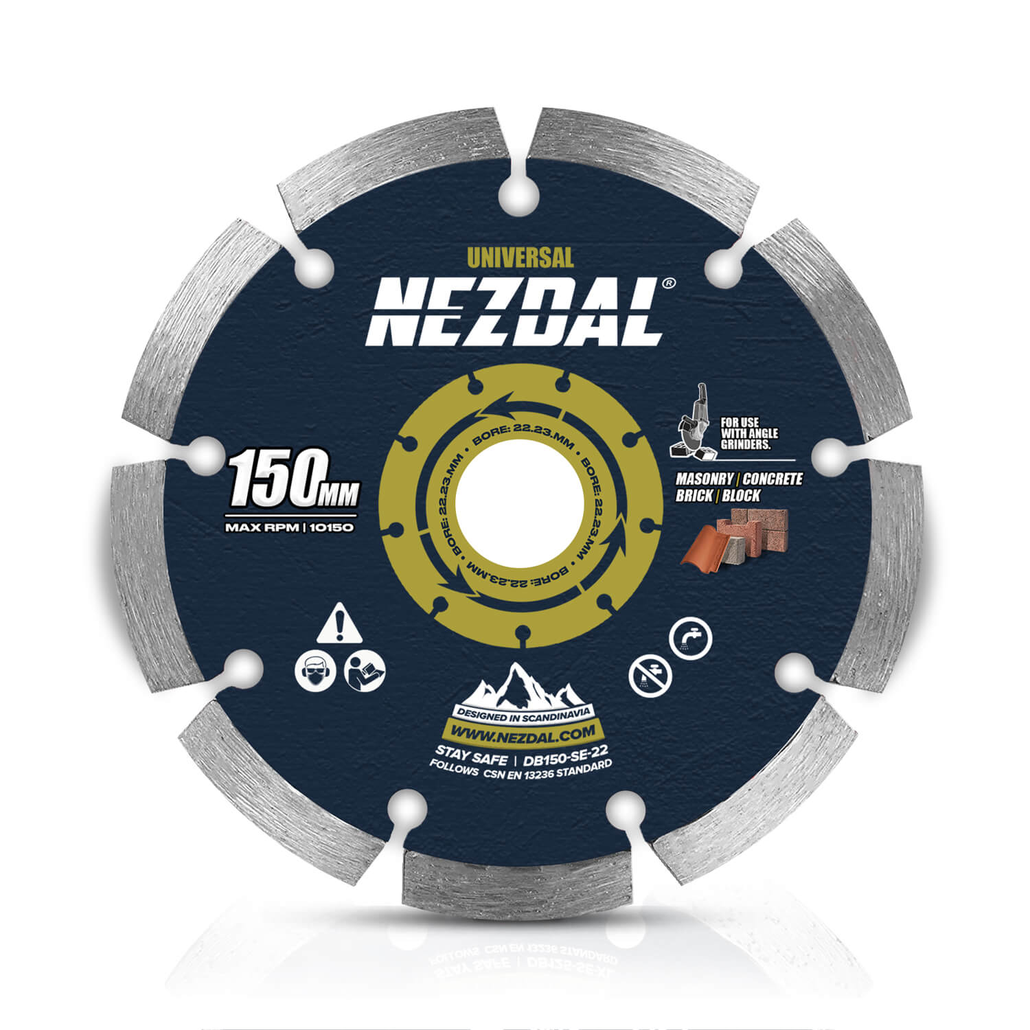 150mm kapskiva med diamantklinga för vinkelslipmaskiner för kapning av betong, takpannor, tegel, kakel etc.