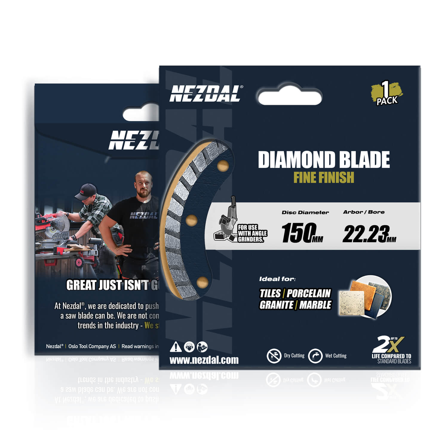 150mm | Kakel, Marmor, Granit | Fin snittkvalitet | 22.23mm | Vinkelslip