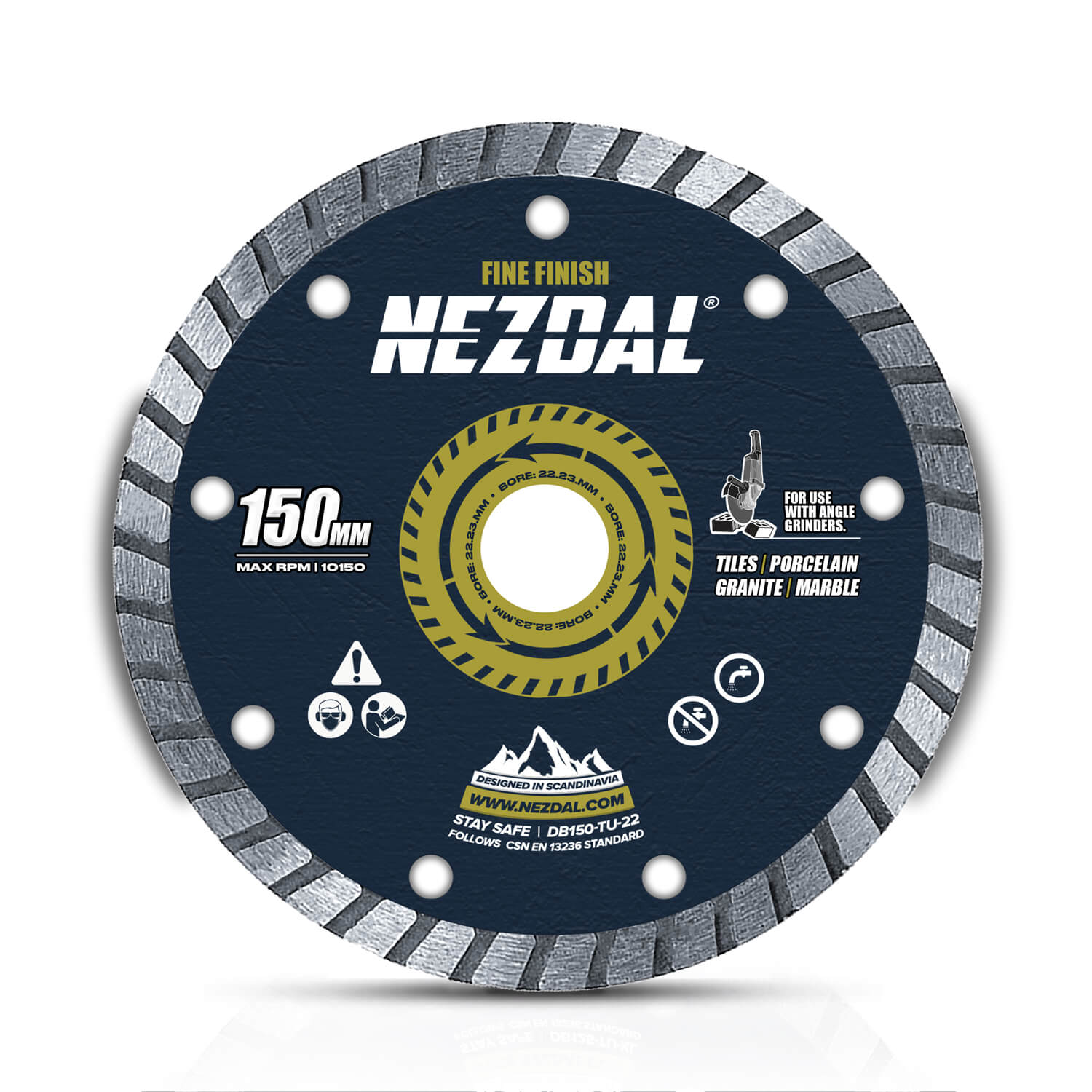 150mm kapskiva med diamantklinga för vinkelslipmaskiner för kakel, marmor, granit m.m.