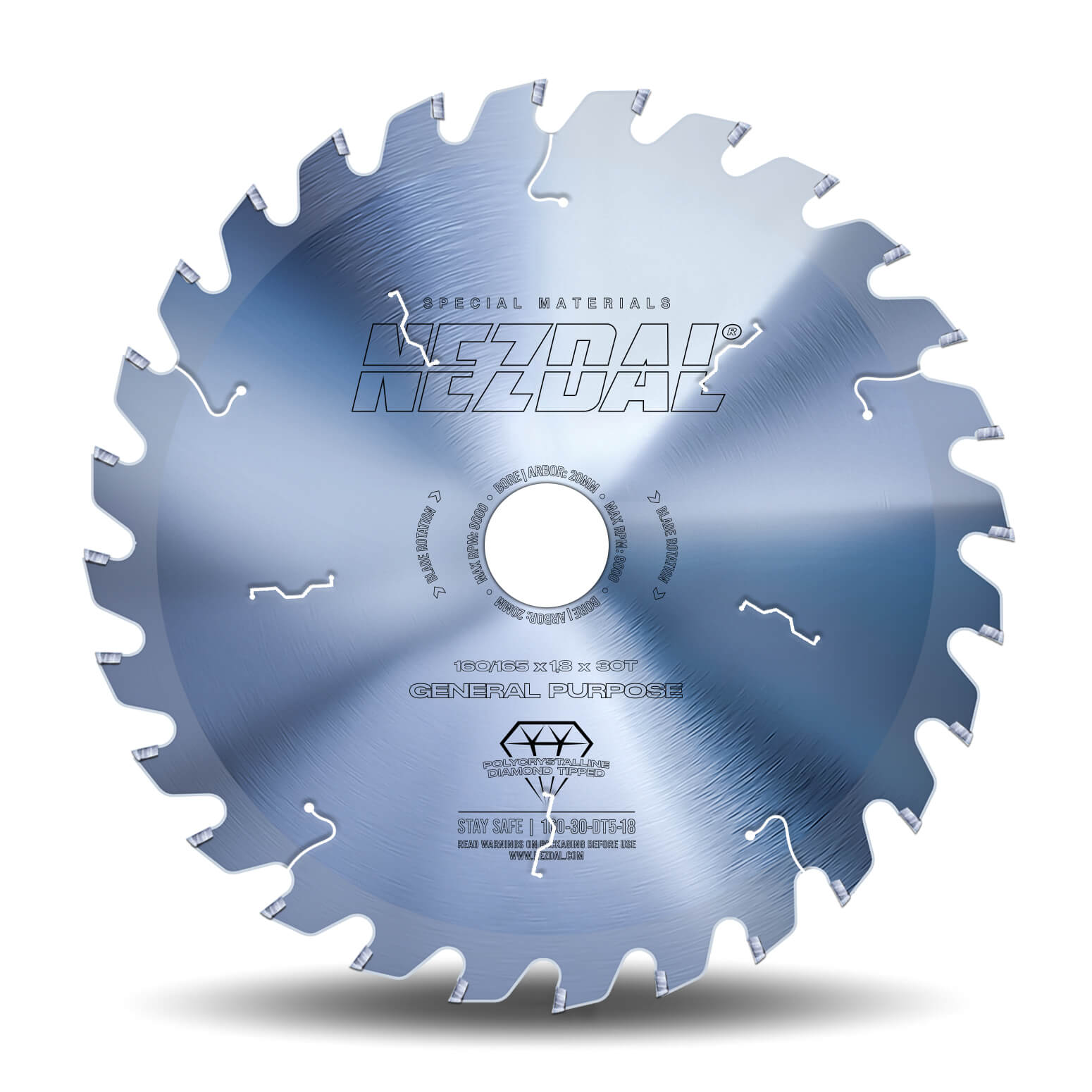 160/165mm | 30 Tänder | Fibo, Steni, Komposit, PVC, Laminatgolv | 75x livslängd | 1,8mm skärbredd