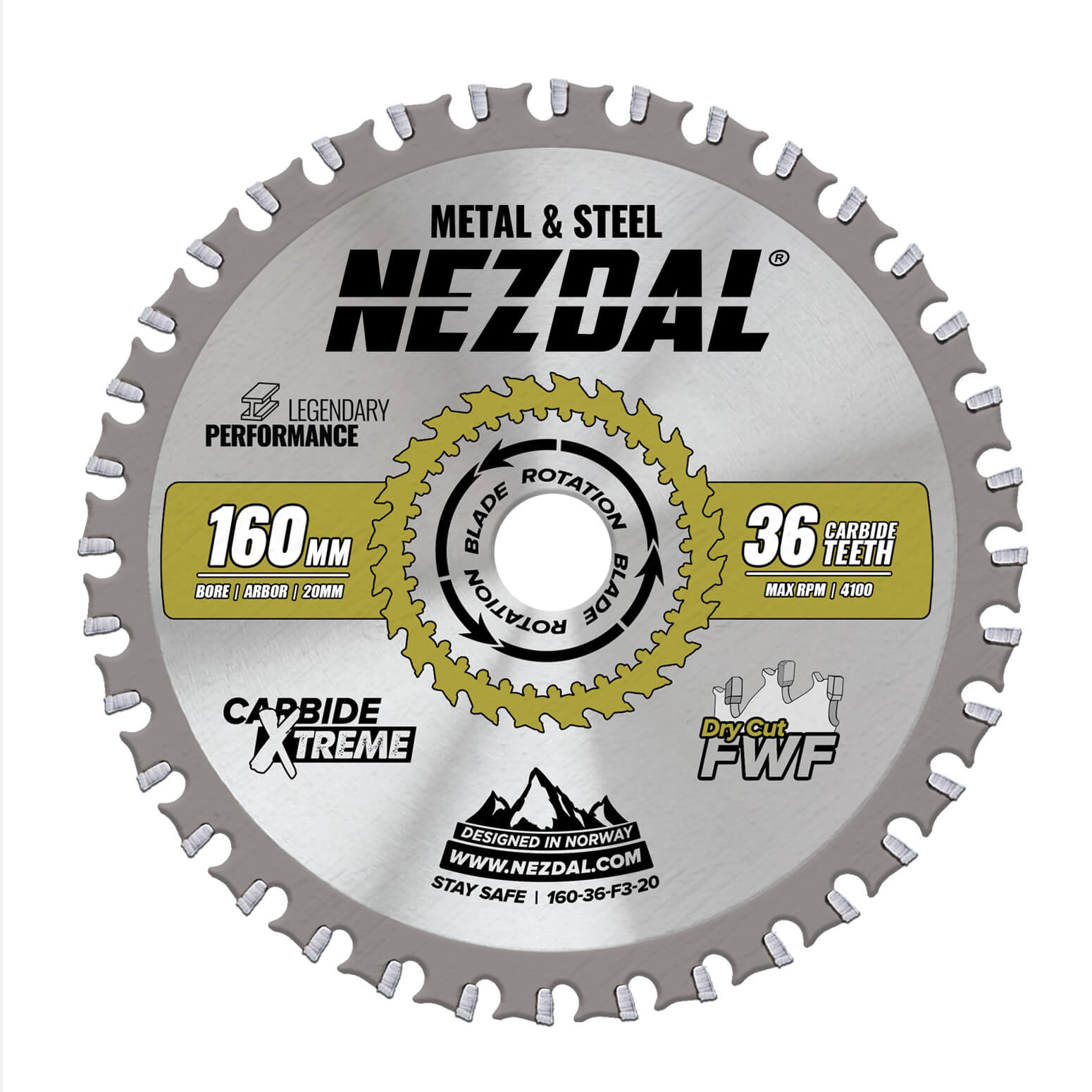 160mm | 36 Tänder | Metall, Stål, Komposit, PVC | Snabb kapning | Sågklinga