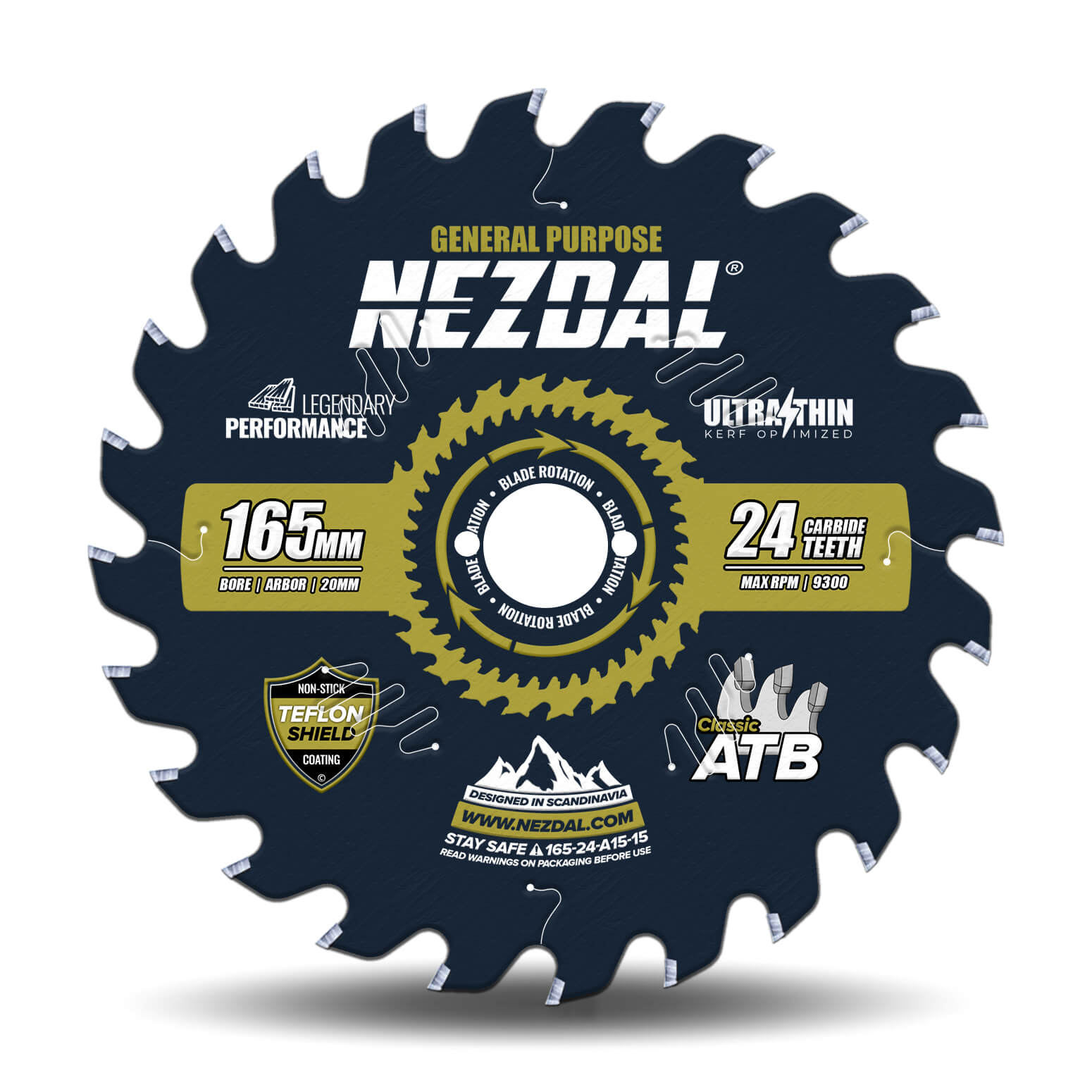 165mm | 24 Tänder | Allmän användning, Blixtsnabb sågning | Ultratunn skärbredd | Sågklinga