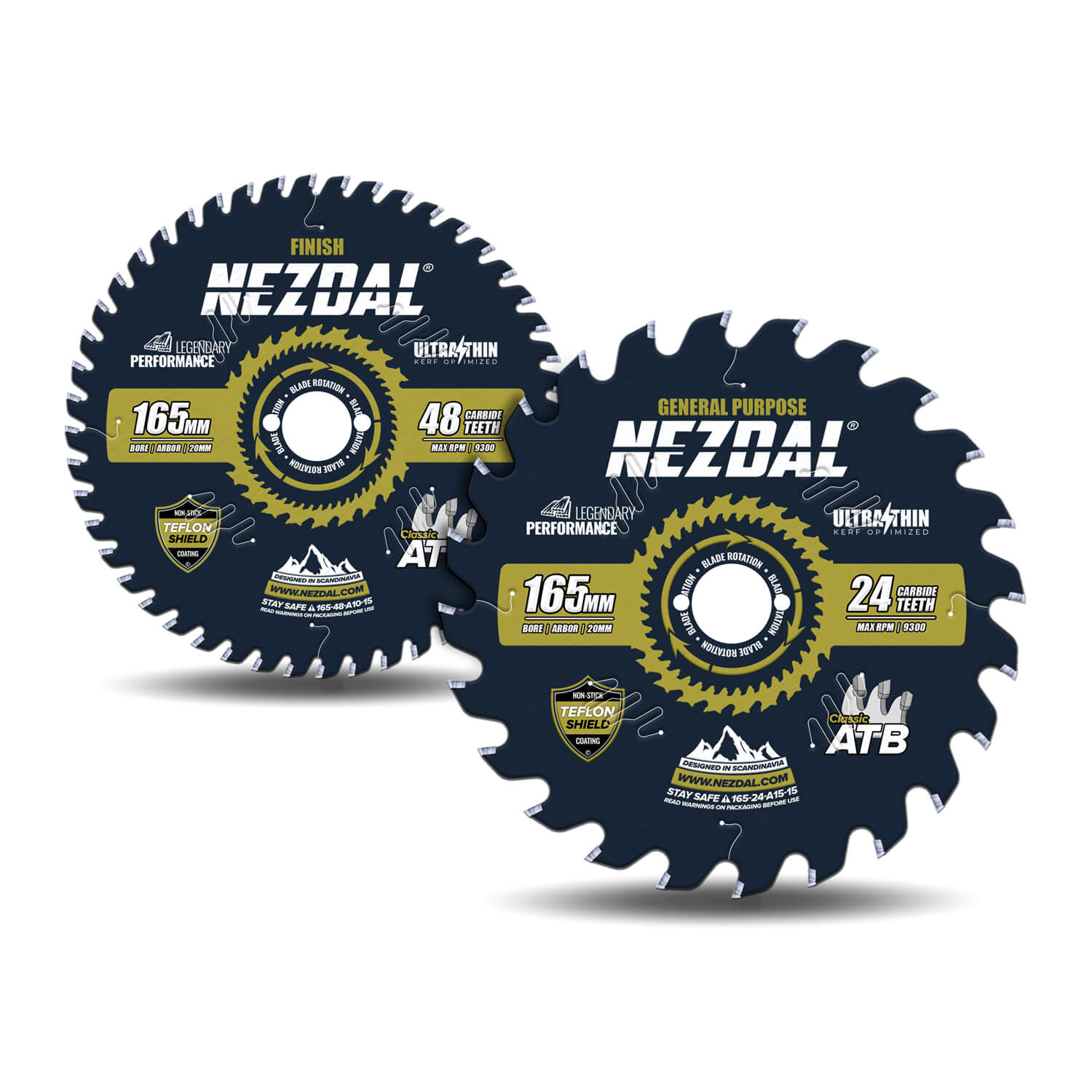 165mm Duo | 24, 48 Tänder | Allmän användning, Fin snittkvalitet | Ultratunn skärbredd | 2 st | Sågklingor
