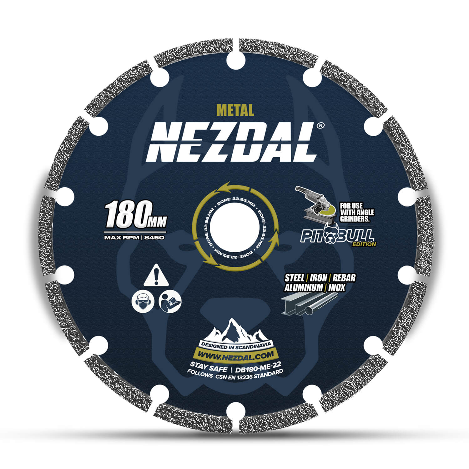 180mm kapskiva med diamantklinga för vinkelslipmaskiner för metall, stål, armeringsjärn, koppar etc.