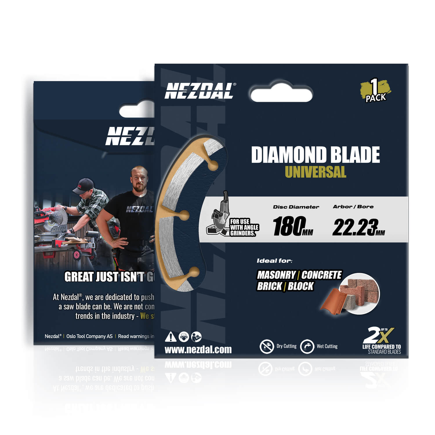 180mm | Betong, Takpannor, Marksten | Universal | 22.23mm | Vinkelslip