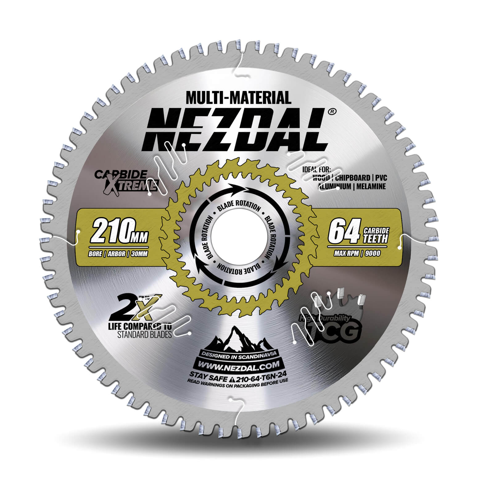 210mm | 64 Tänder | Multi-Material | Fin snittkvalitet | Sågklinga