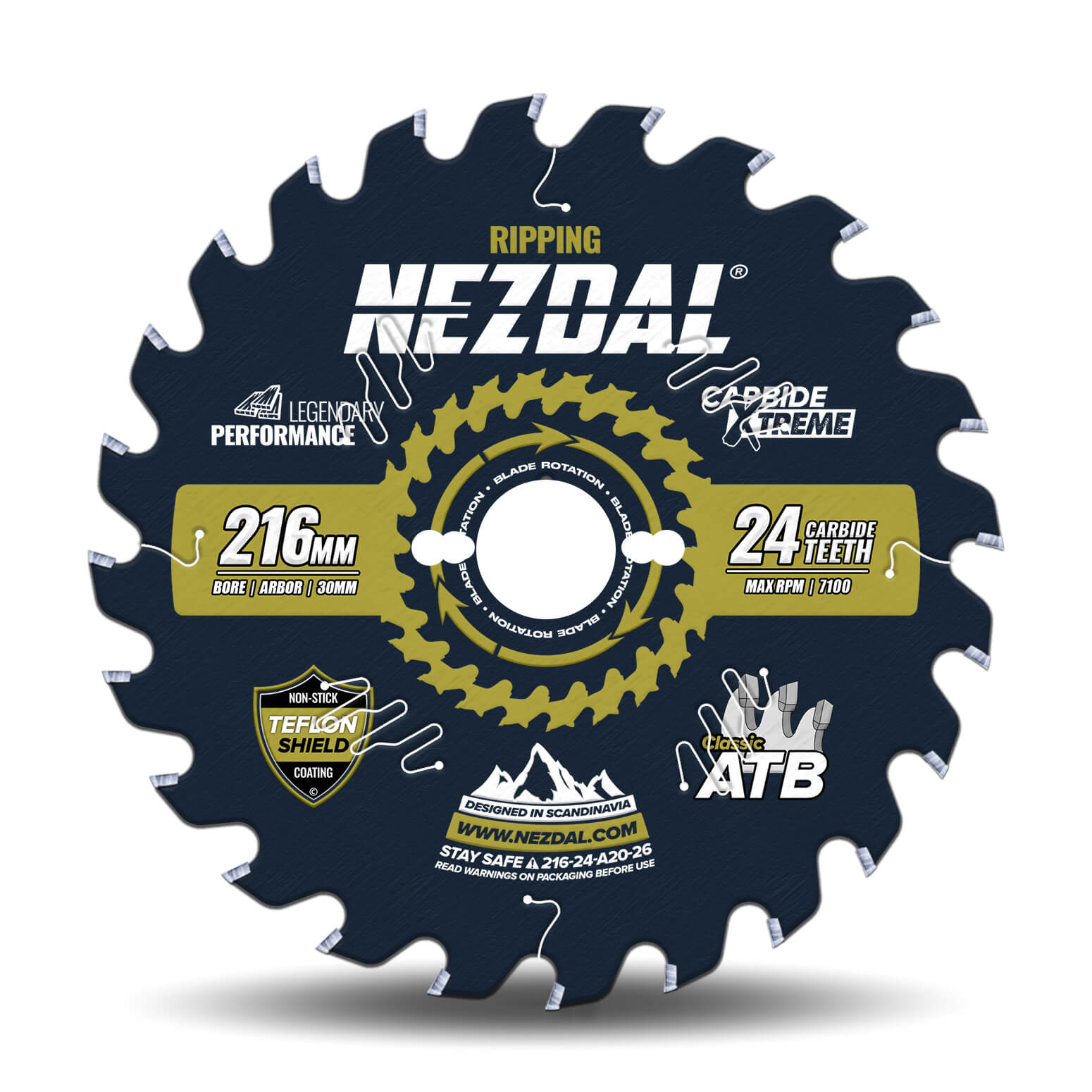 216mm | 24 Tänder | Klyvning | Bord/klyvsåg