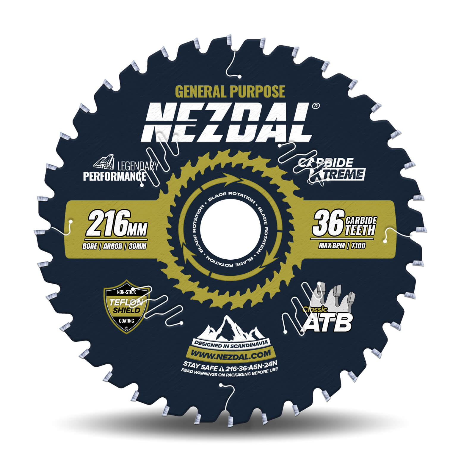 216mm | 36 Tänder | Blixtsnabb Kapning, Allmän användning | Kap/gersåg