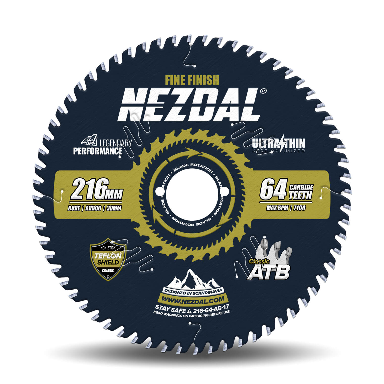 216mm | 64 Tänder | Fin Snittkvalitet | Ultratunn skärbredd | Perfekt för batterisågar