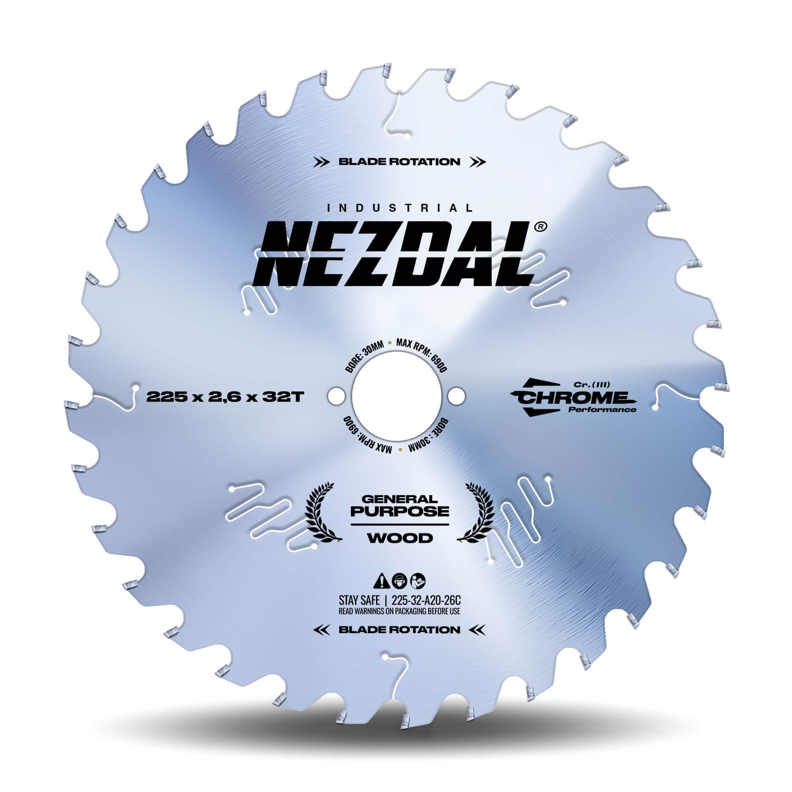 225mm | 32 Tänder | Allmän användning | Industriell kvalitet | Perfekt för Festool CS70