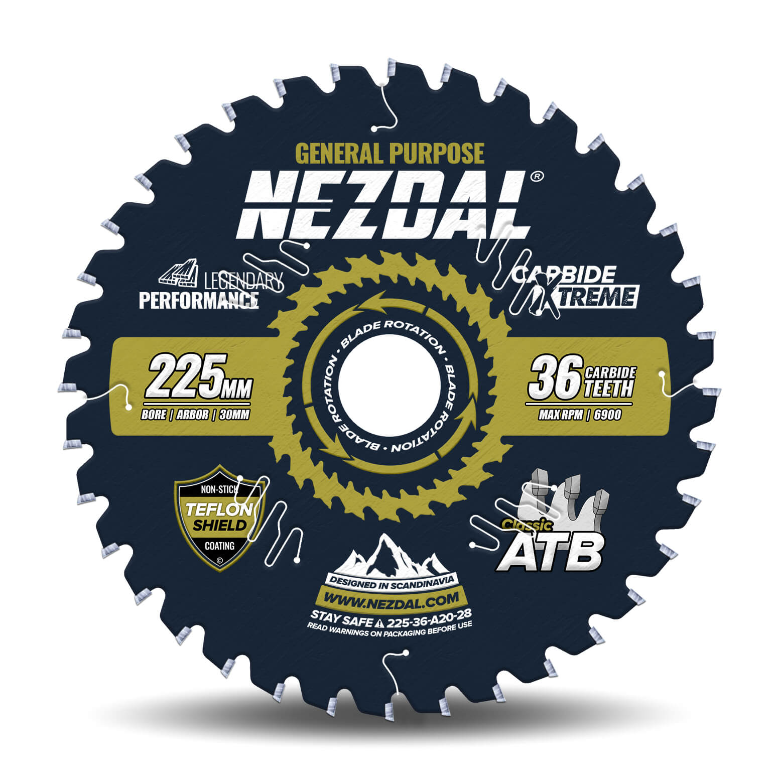 225mm | 36 Tänder | Allmän användning | Sågklinga