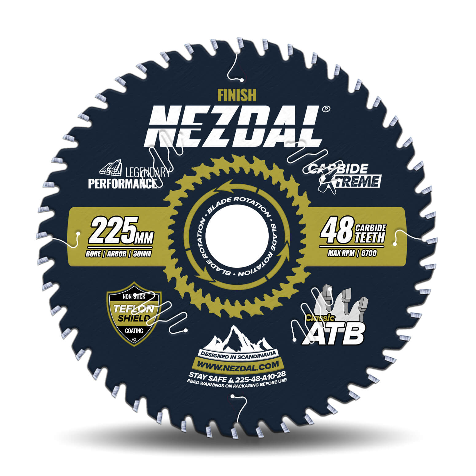 225mm | 48 Tänder | Fin snittkvalitet | Sågklinga