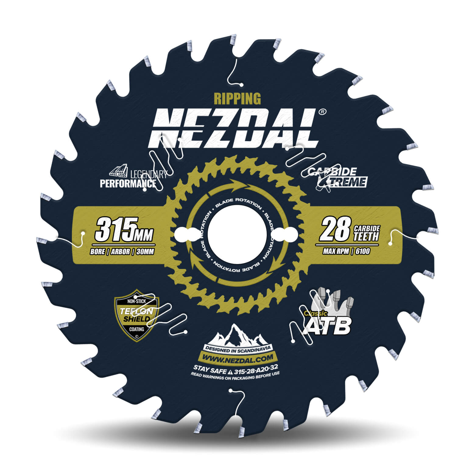 315mm | 28 Tänder | Klyvning | Klyvsåg/Bordsåg