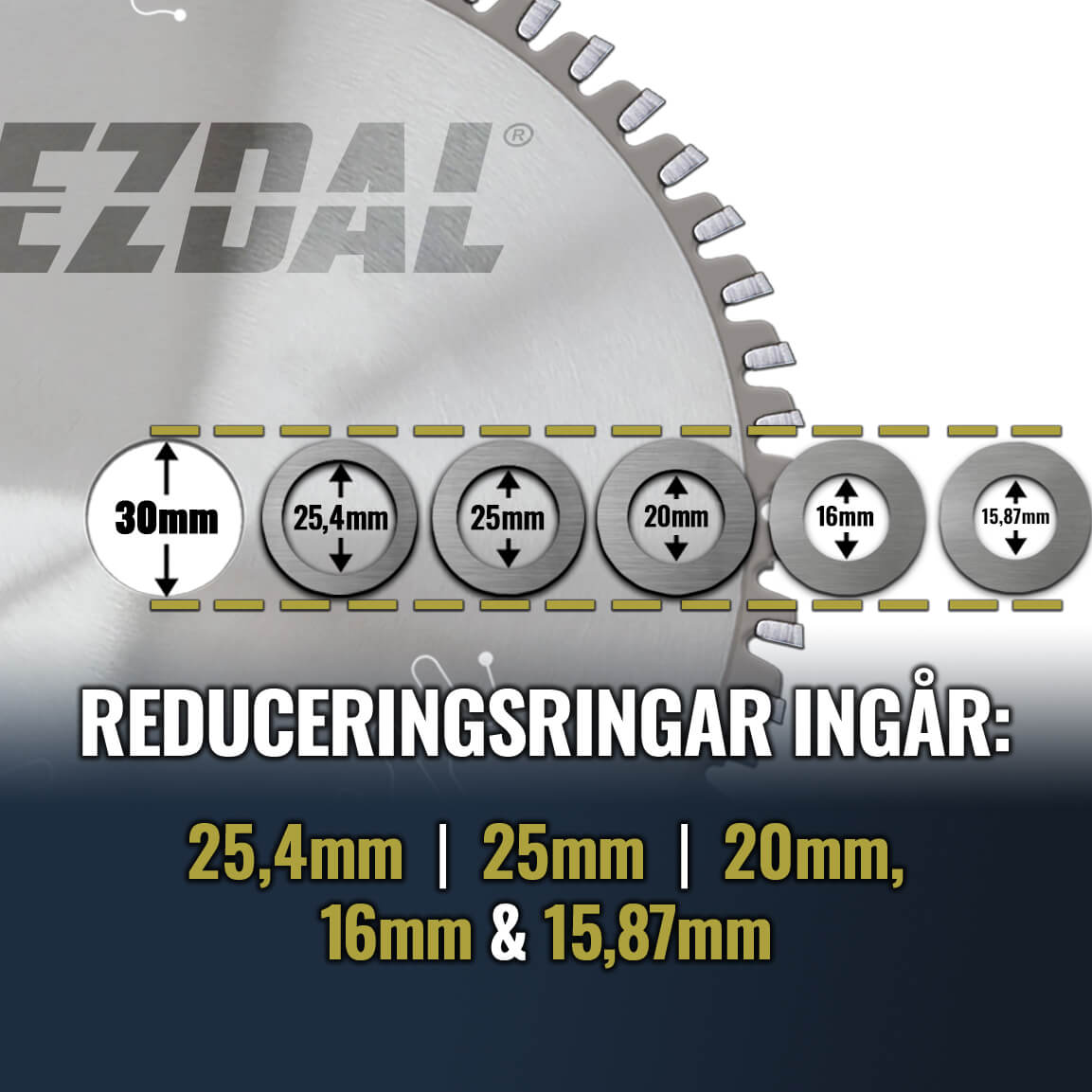 250mm | 42 Tänder | Allmän användning | Sågklinga