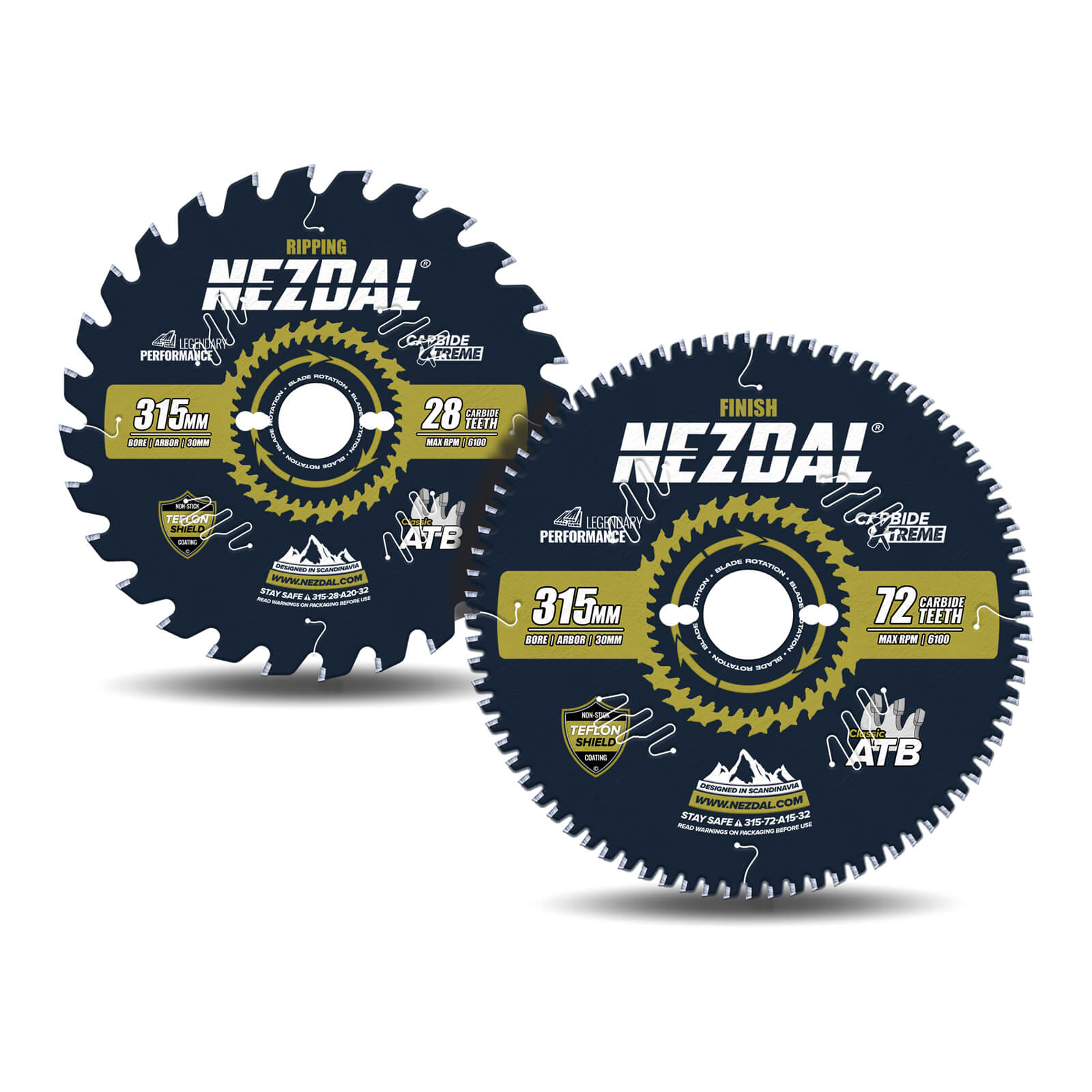 315mm Duo | 28, 72 Tänder | Klyvning, Finish | Bordsåg