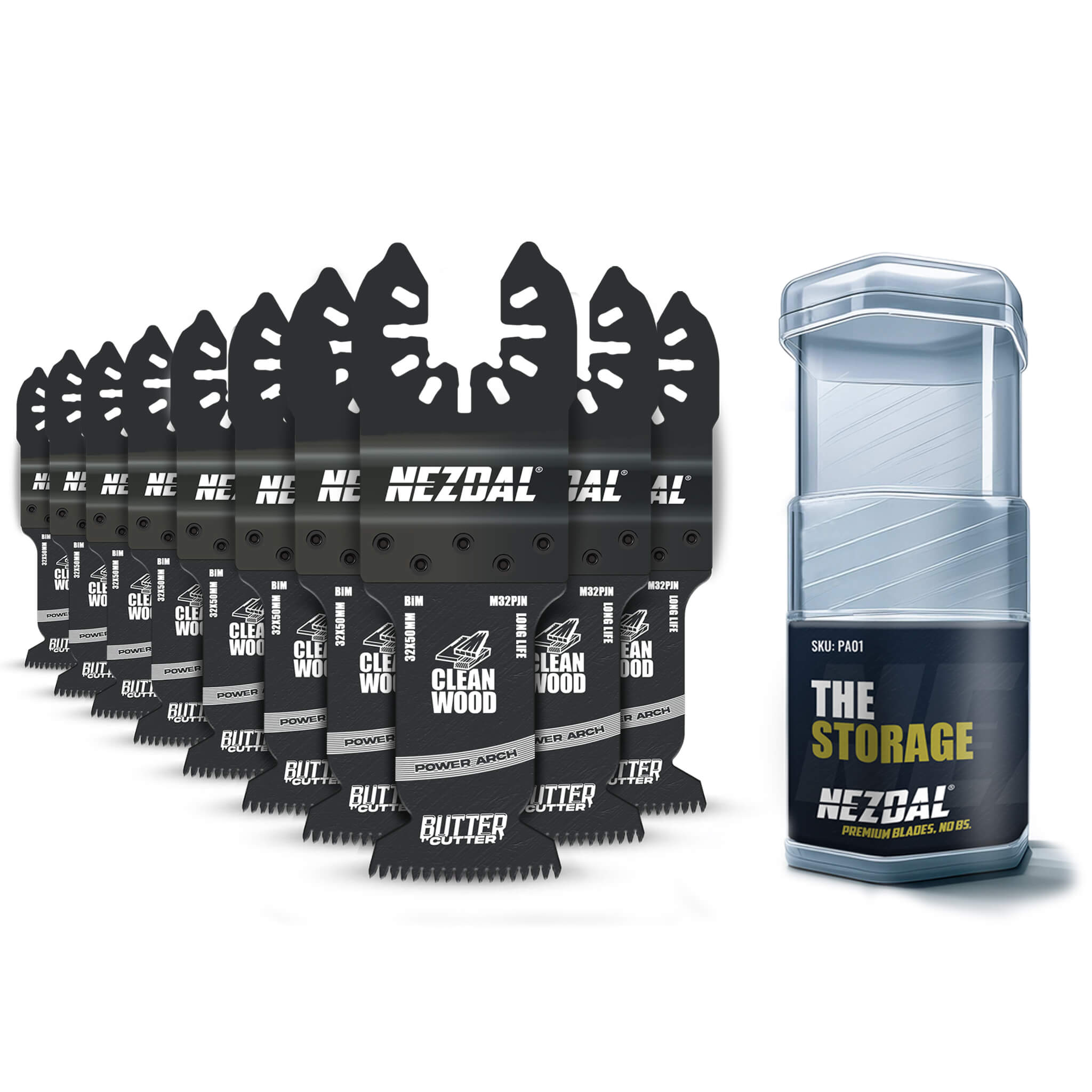 Rent Trä | Blixtsnabb, precis sågning | 32x50mm | Power Arch® | 10 st | Inkl. förvaringslåda