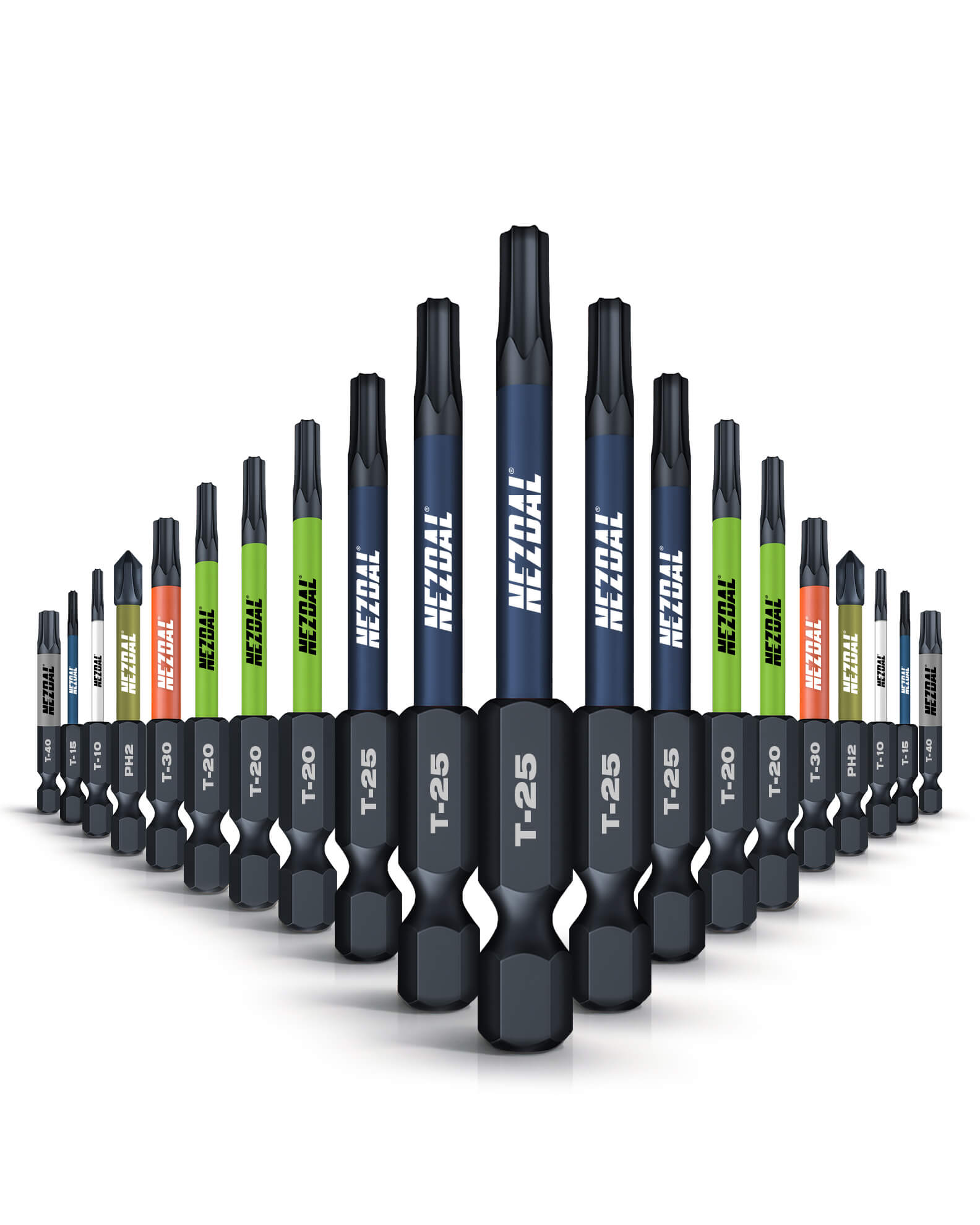 Allroundern BW Edition | 24 Bits + Karbinhållare + Låda | 60mm längd | Färgkodade | Exact passform | Magnetisk | För Slagskruvdragare & Borrskruvdragare