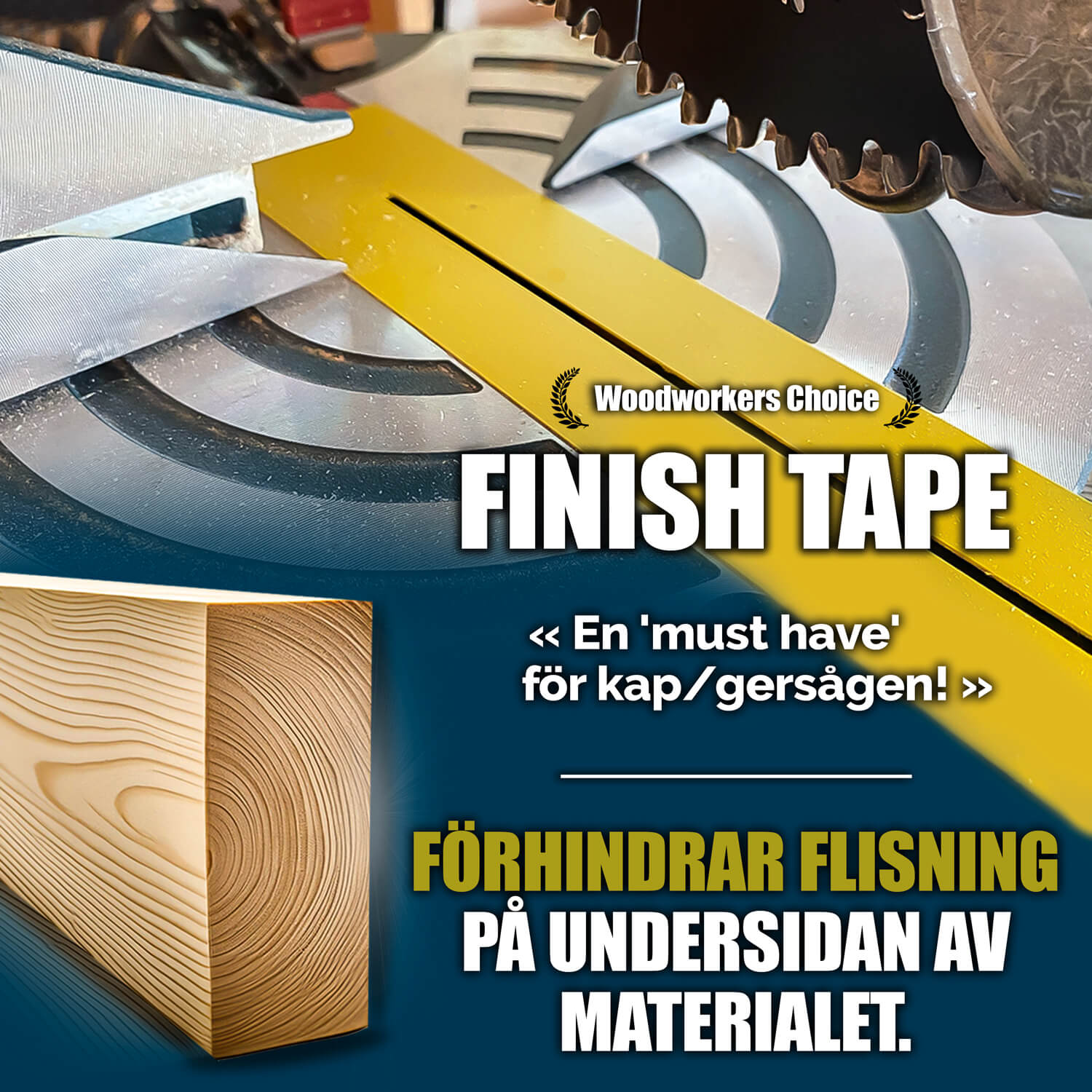 Finish Tape för Kap/gersåg | Ökad precision | Finare snittkvalitet | Minskad flisning | 5 st