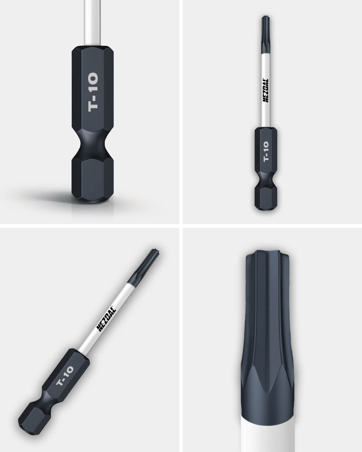 T10 | Bits | 60mm längd | Färgkodade | Exact passform | Magnetisk | För Slagskruvdragare & Borrskruvdragare | 2 st