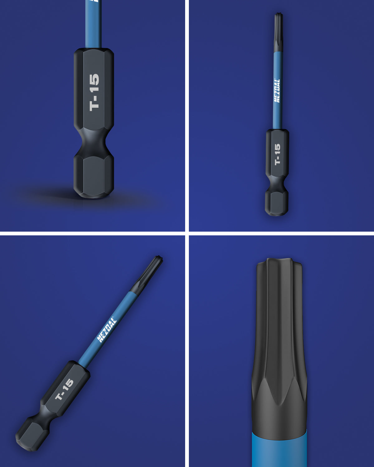 T15 | Bits | 60mm längd | Färgkodade | Exact passform | Magnetisk | För Slagskruvdragare & Borrskruvdragare | 2 st