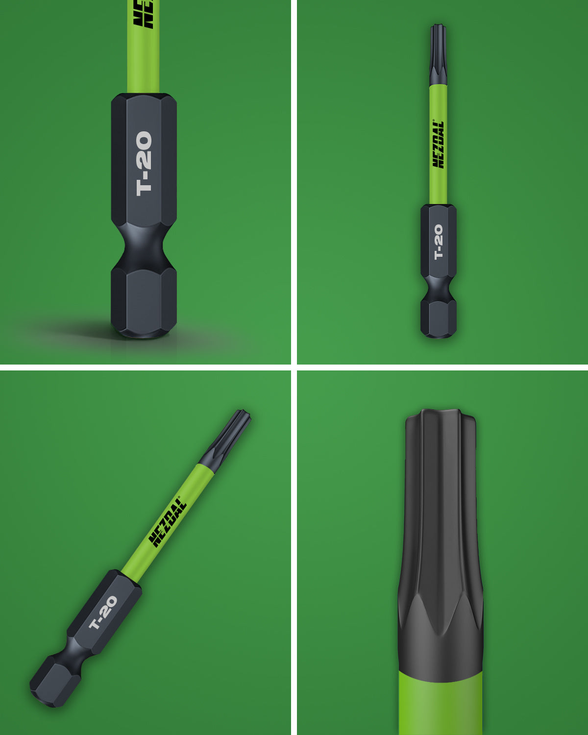 T20 | Bits | 60mm längd | Färgkodade | Exact passform | Magnetisk | För Slagskruvdragare & Borrskruvdragare | 5 st