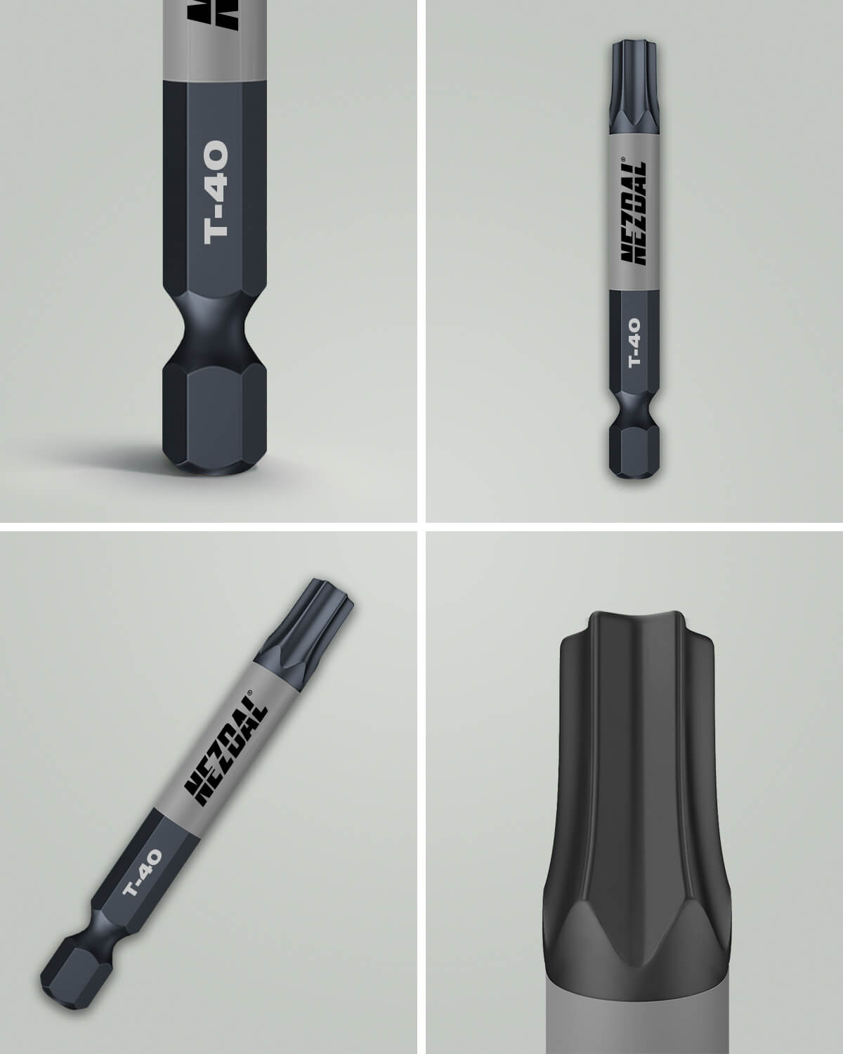 T40 | Bits | 60mm längd | Färgkodade | Exact passform | Magnetisk | För Slagskruvdragare & Borrskruvdragare | 2 st