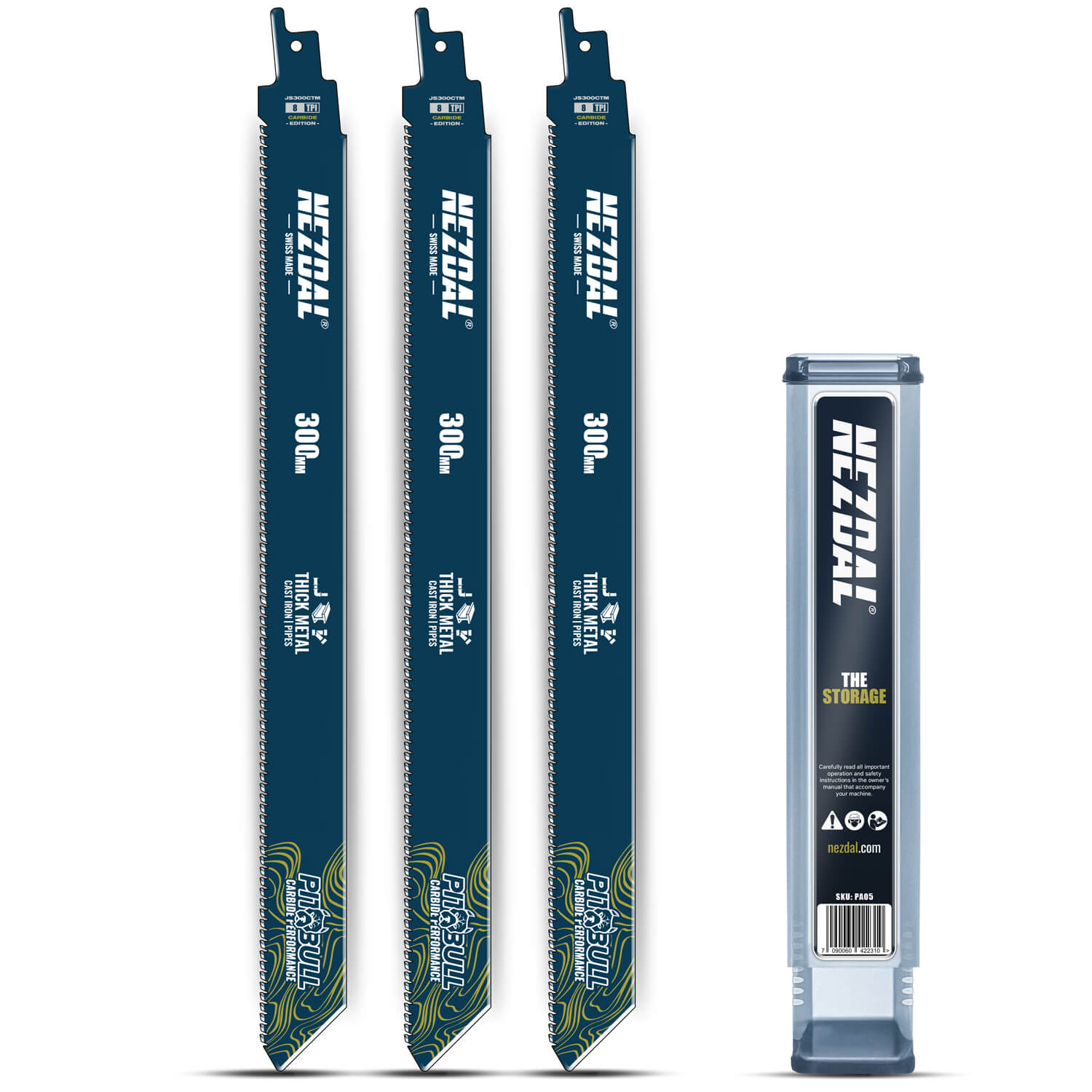 Tjock Metall | 300 mm | Carbide Performance | 3 st. | Inkl. förvaringslåda