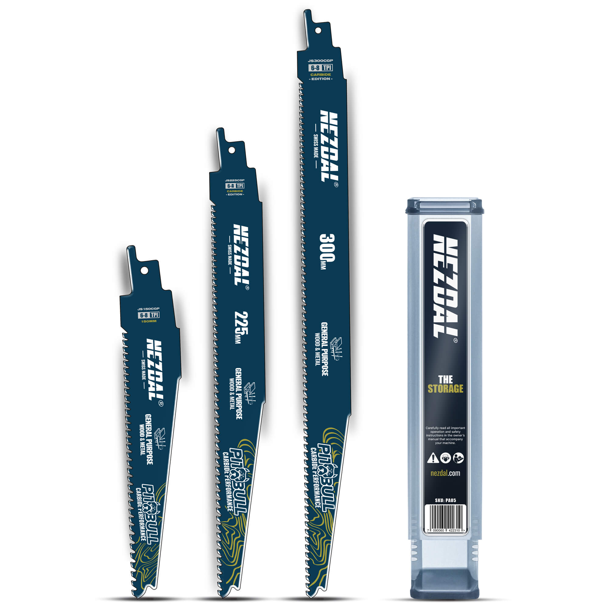 3 tigersågblad för allmän användning i trä och metall