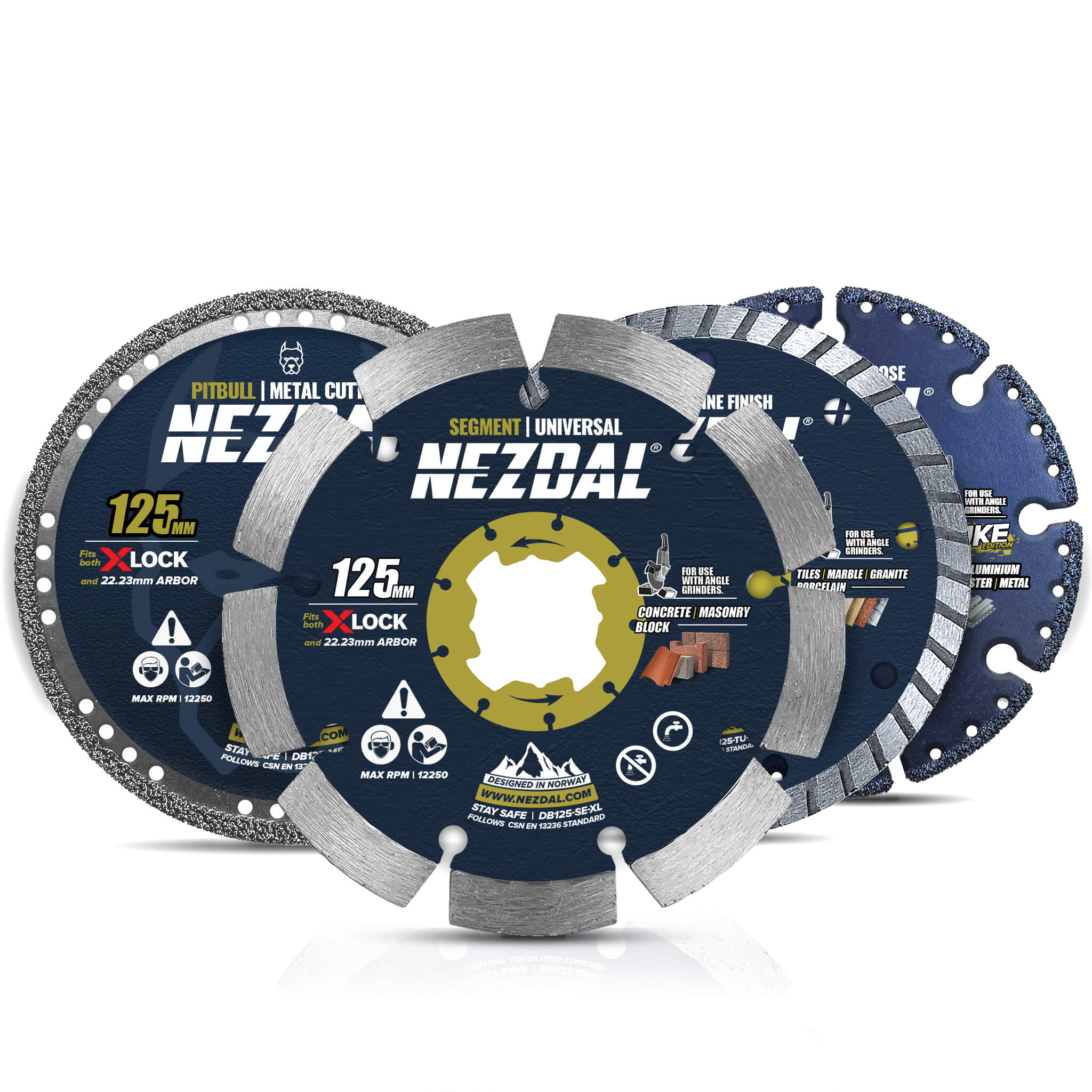 125mm 4-pack diamantklingor för vinkelslipar med ett brett användningsområde