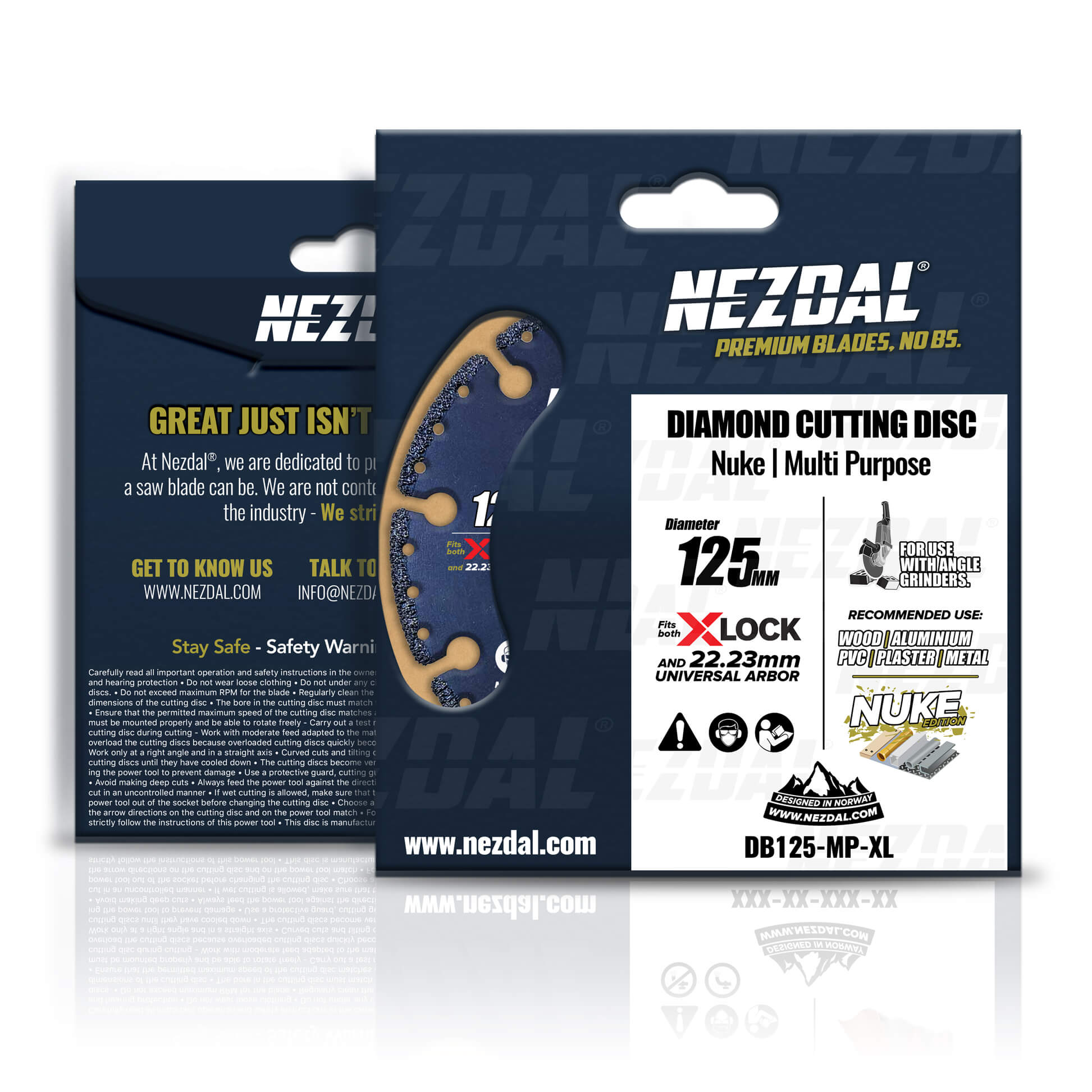 125mm | Trä, komposit, plast, metall, sten | X-lock, 22,23mm