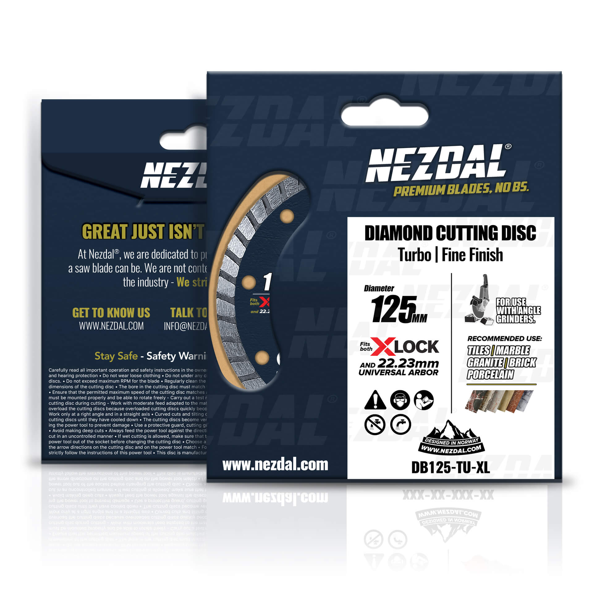 125mm | Kakel, marmor, granit | Fin snittkvalitet | X-lock, 22.23mm