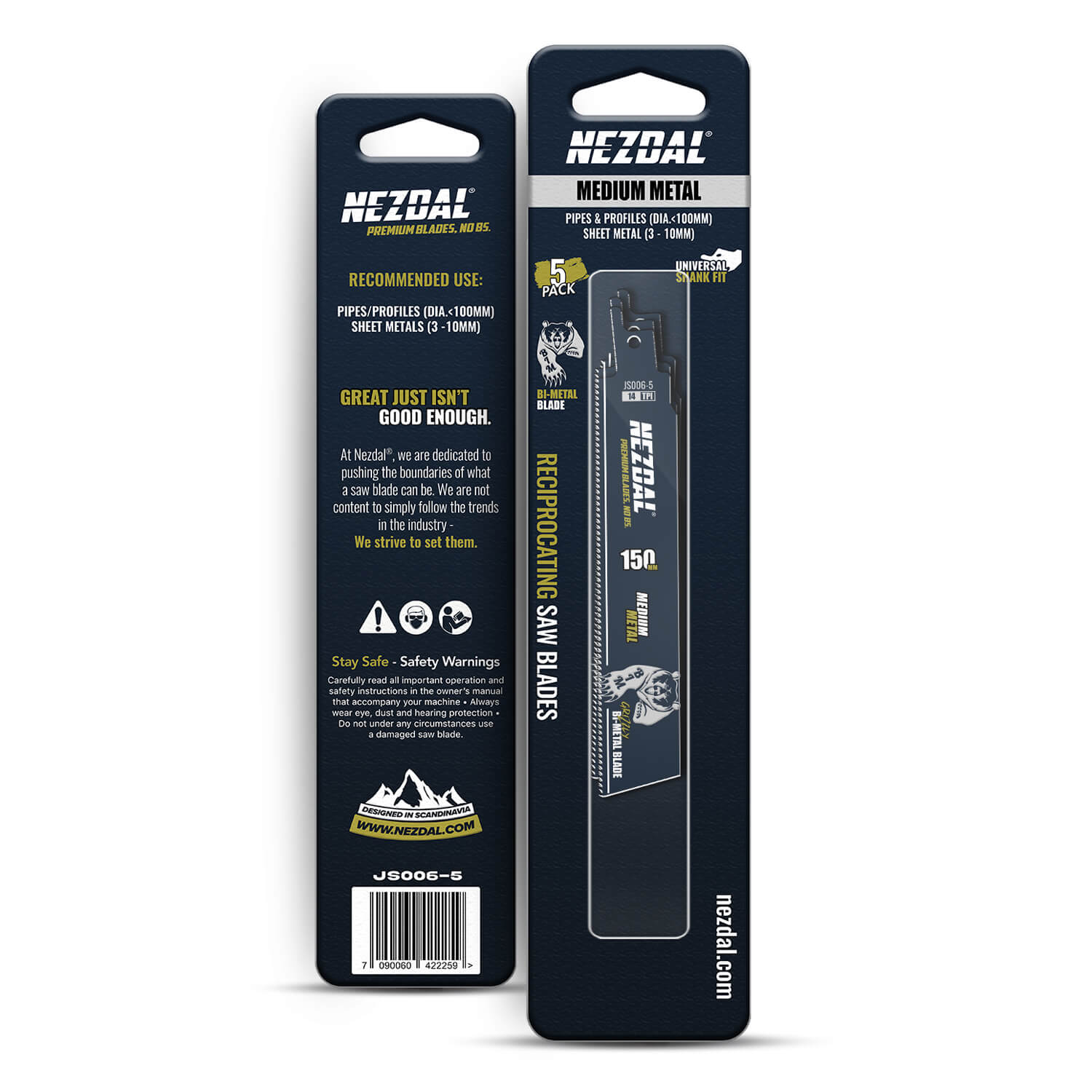150mm | Medium Metall | Tigersågblad | 5 st