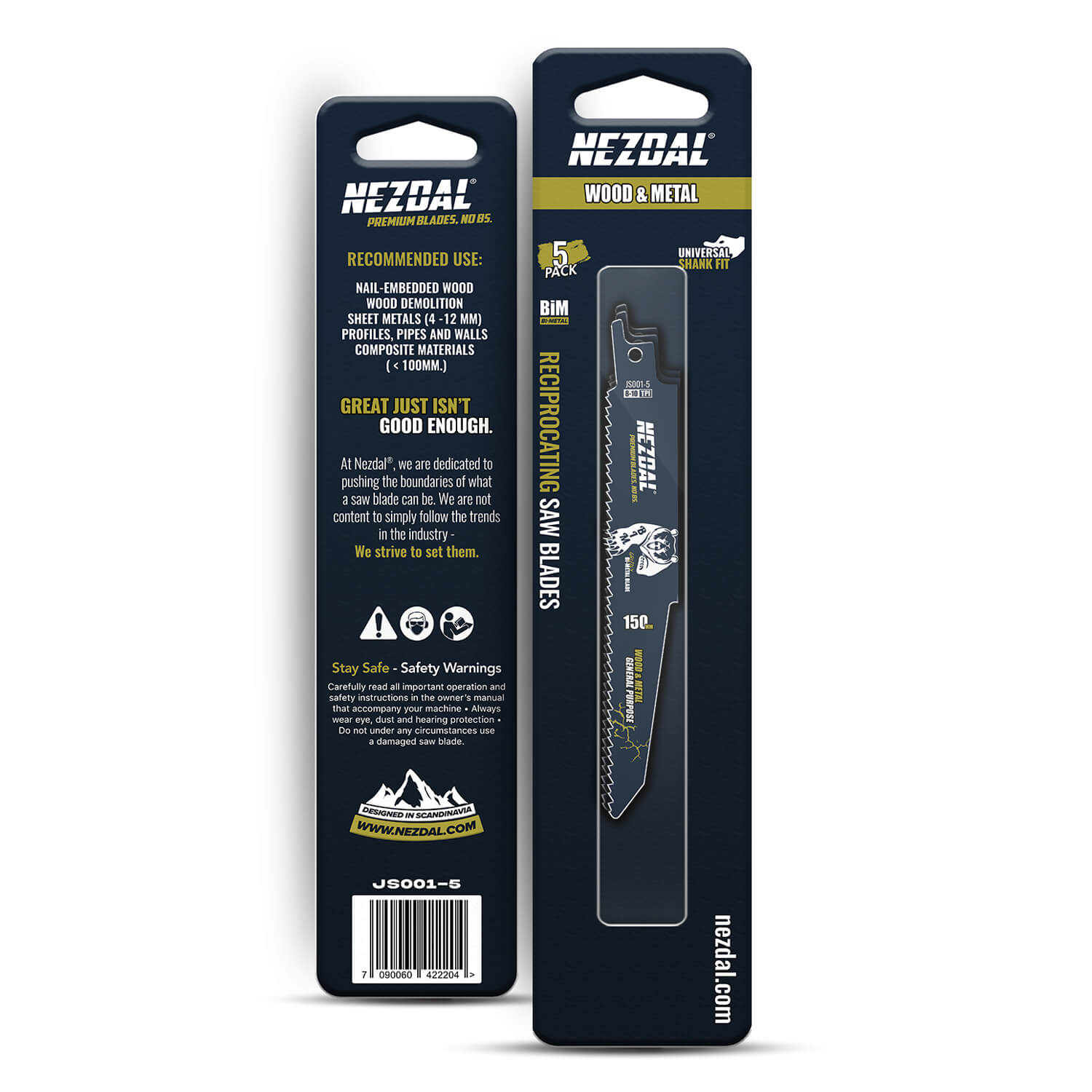 150mm | Multi-Material | Trä och Metall | Tigersågblad | 5 st