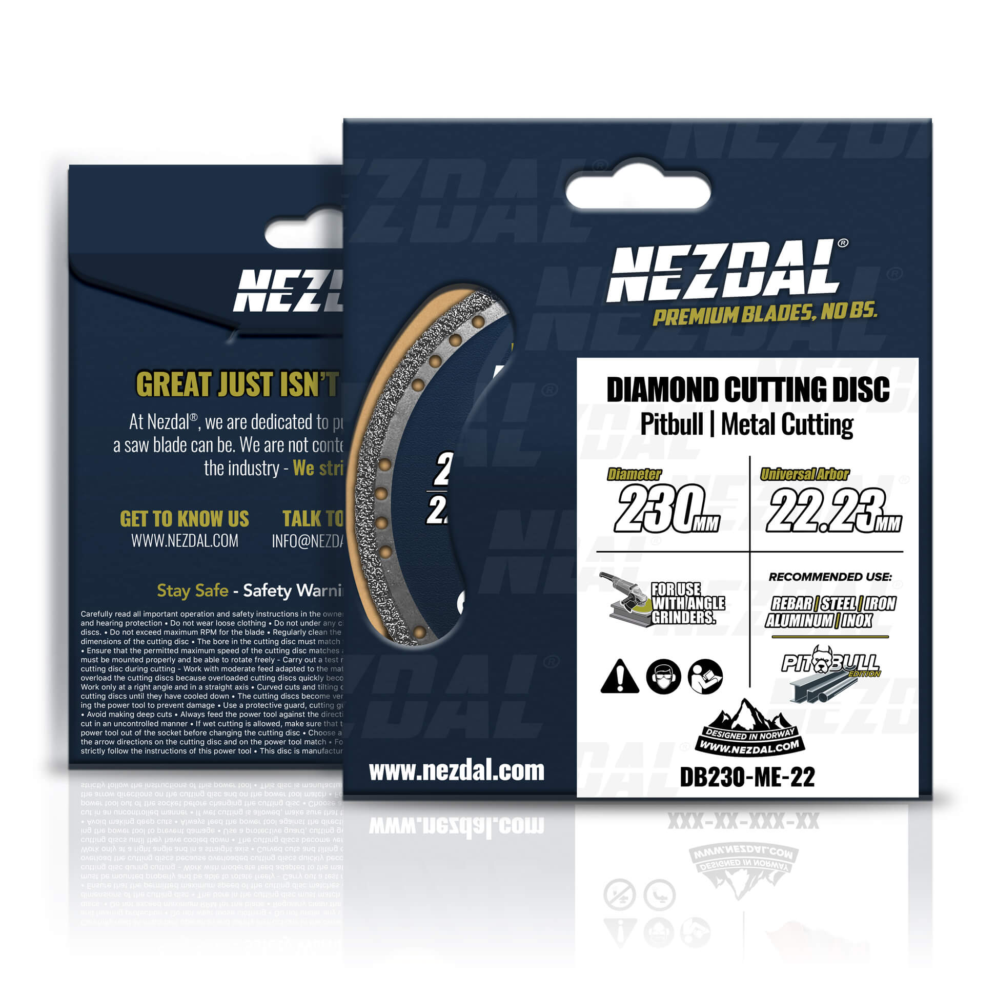 230mm | Metall | 100X livslängd | 22,23mm