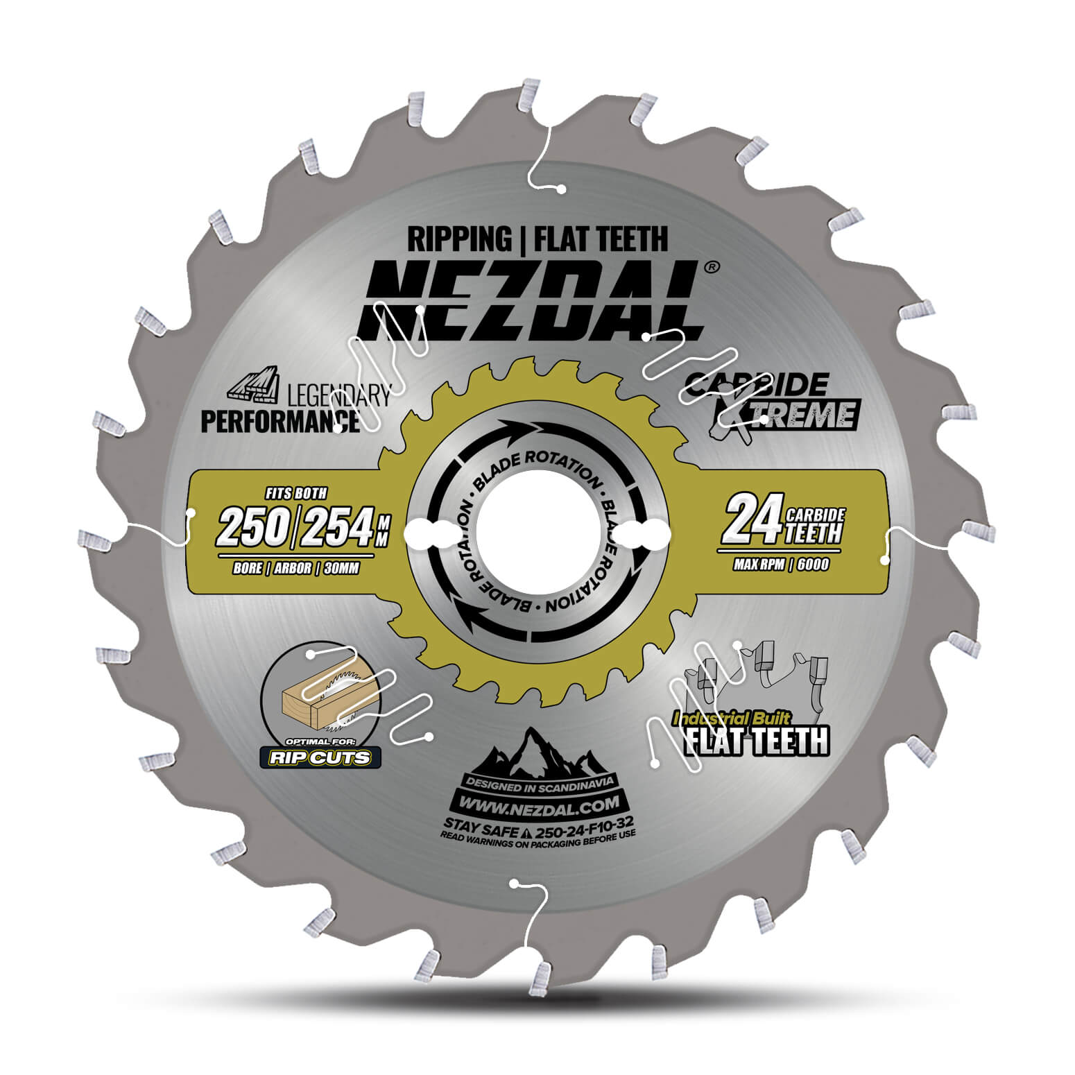 250mm saw blade with flat teeth