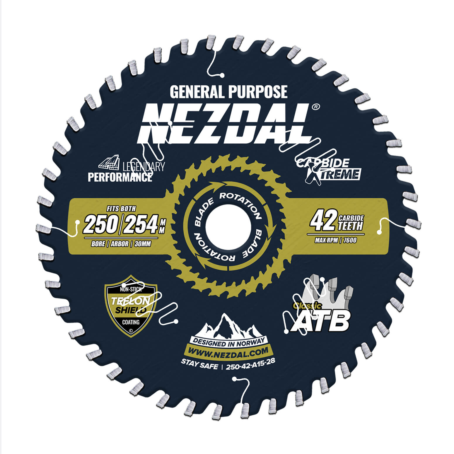 250mm sågklinga för allmänt bruk i trä