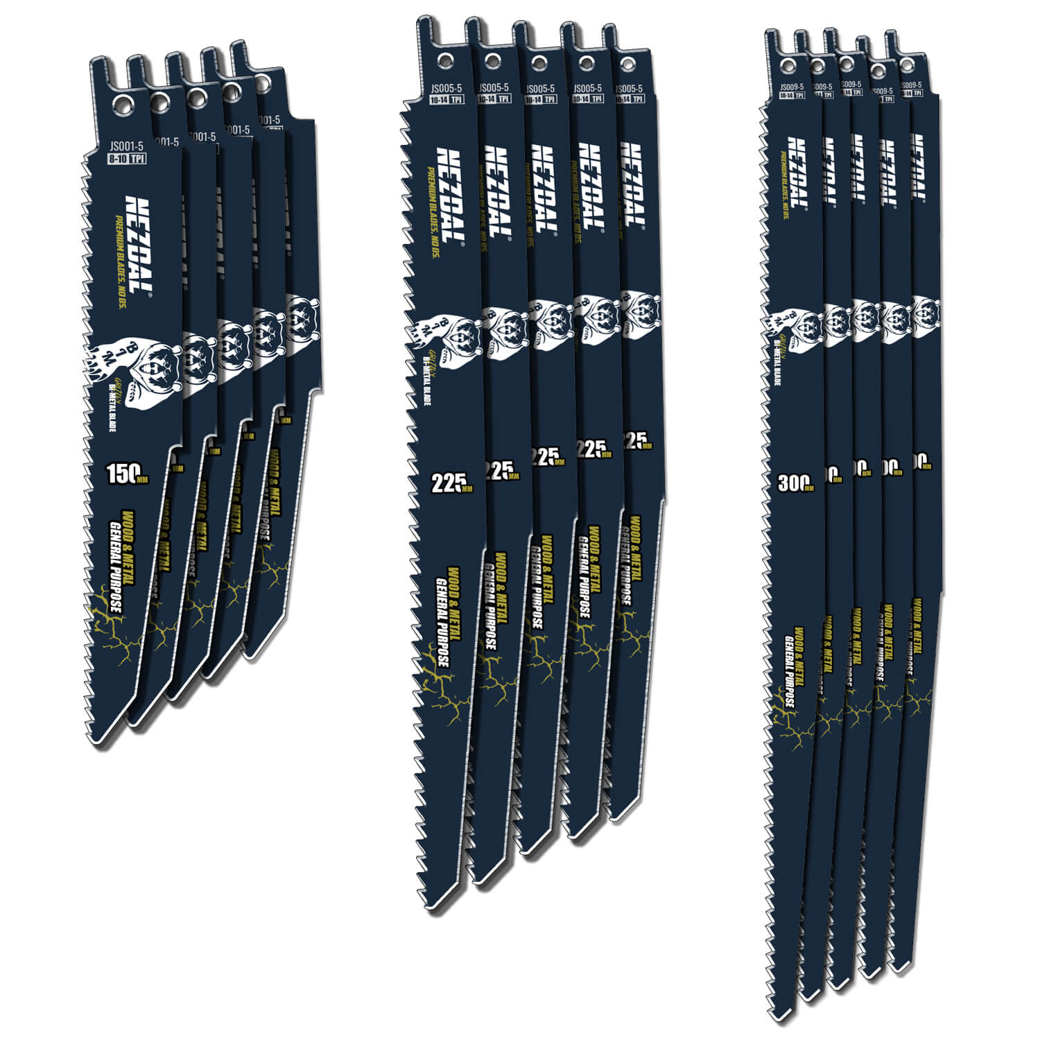 Multi-Material Pack | Bred Användning | Tigersågblad | 15 st