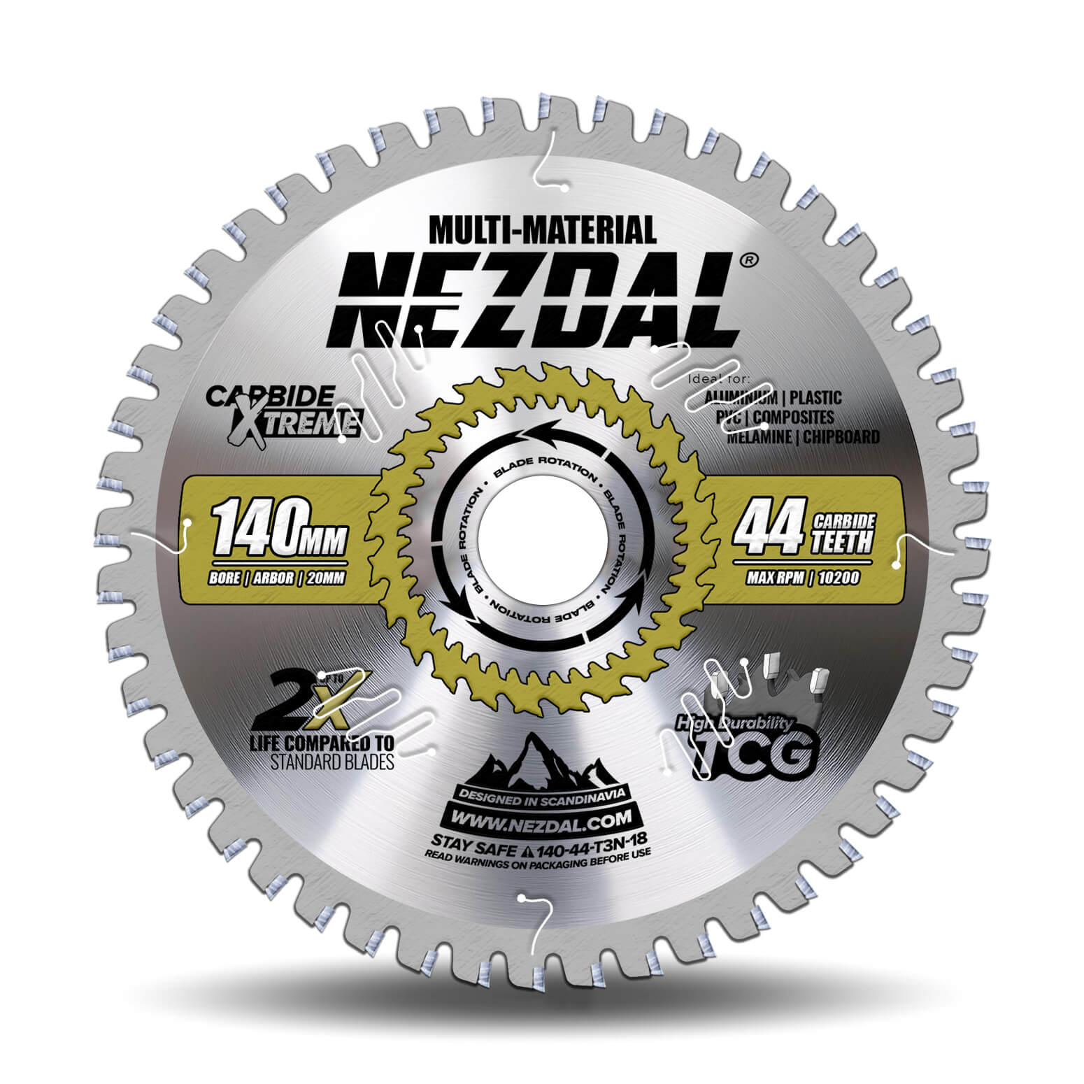 140mm | 44 Tänder | Multi-Material | Fin snittkvalitet | Sågklinga