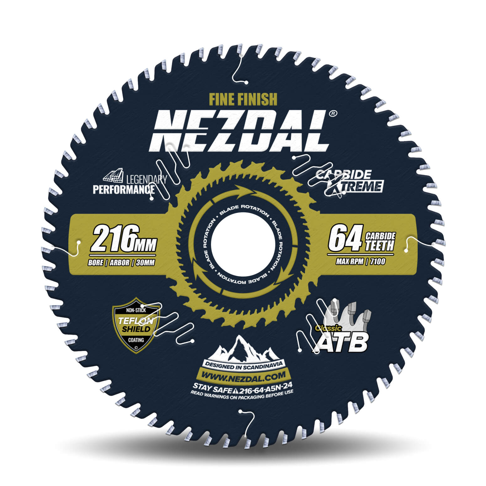 216mm | 64 Tänder | Fin snittkvalitet | Kap/gersåg