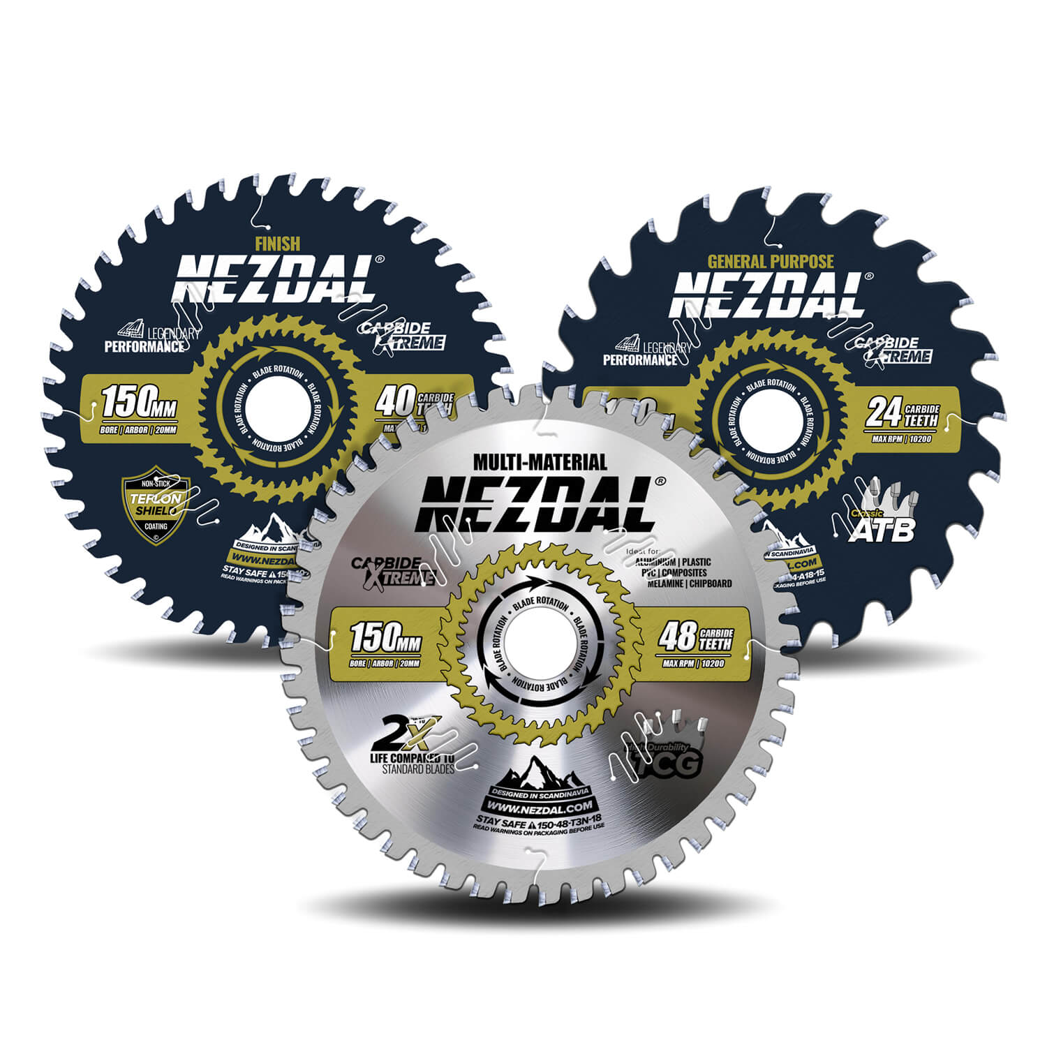 150mm Trio | 24, 40, 48 Tänder | Allmän användning, Finish, Multi-Material | Sågklingor