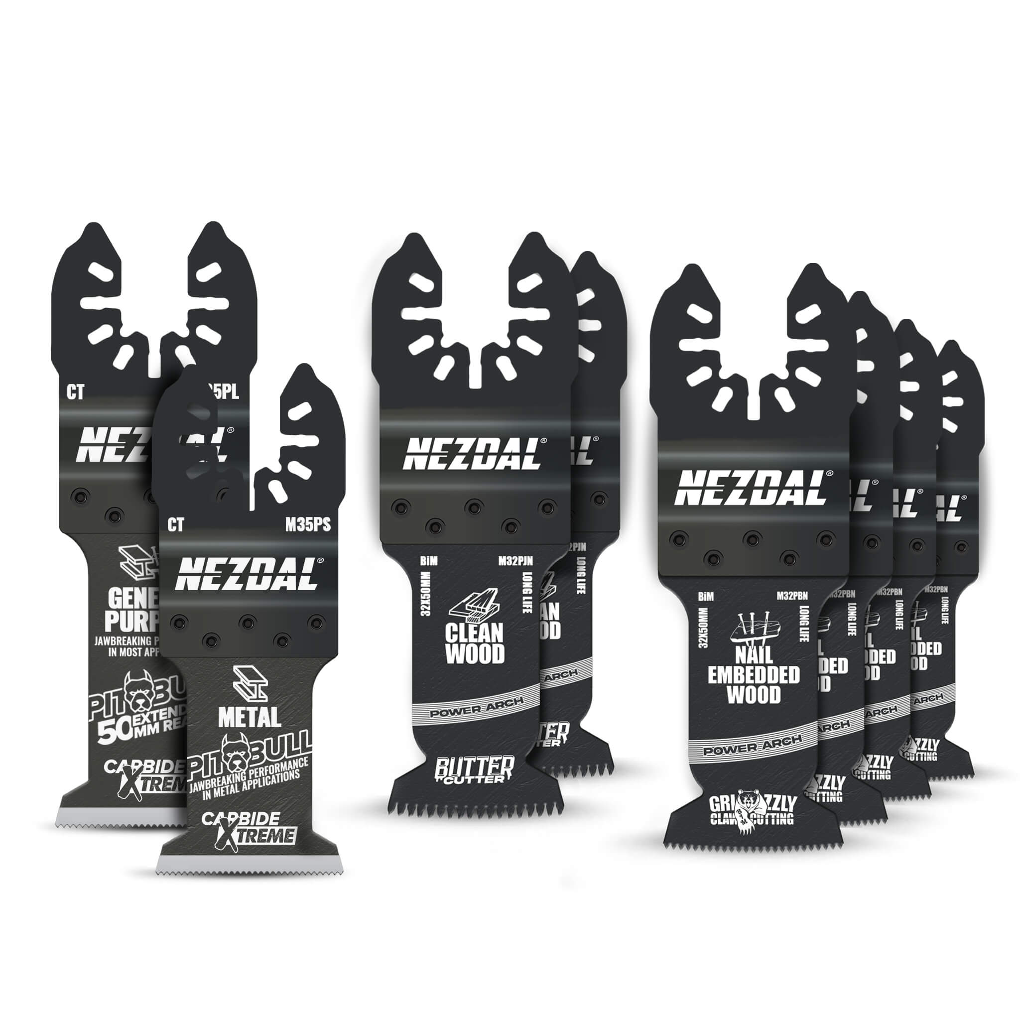 Snickarens Favoriter | Hög Slitstyrka | 8 st multiverktygsblad | Inkl. förvaringslåda