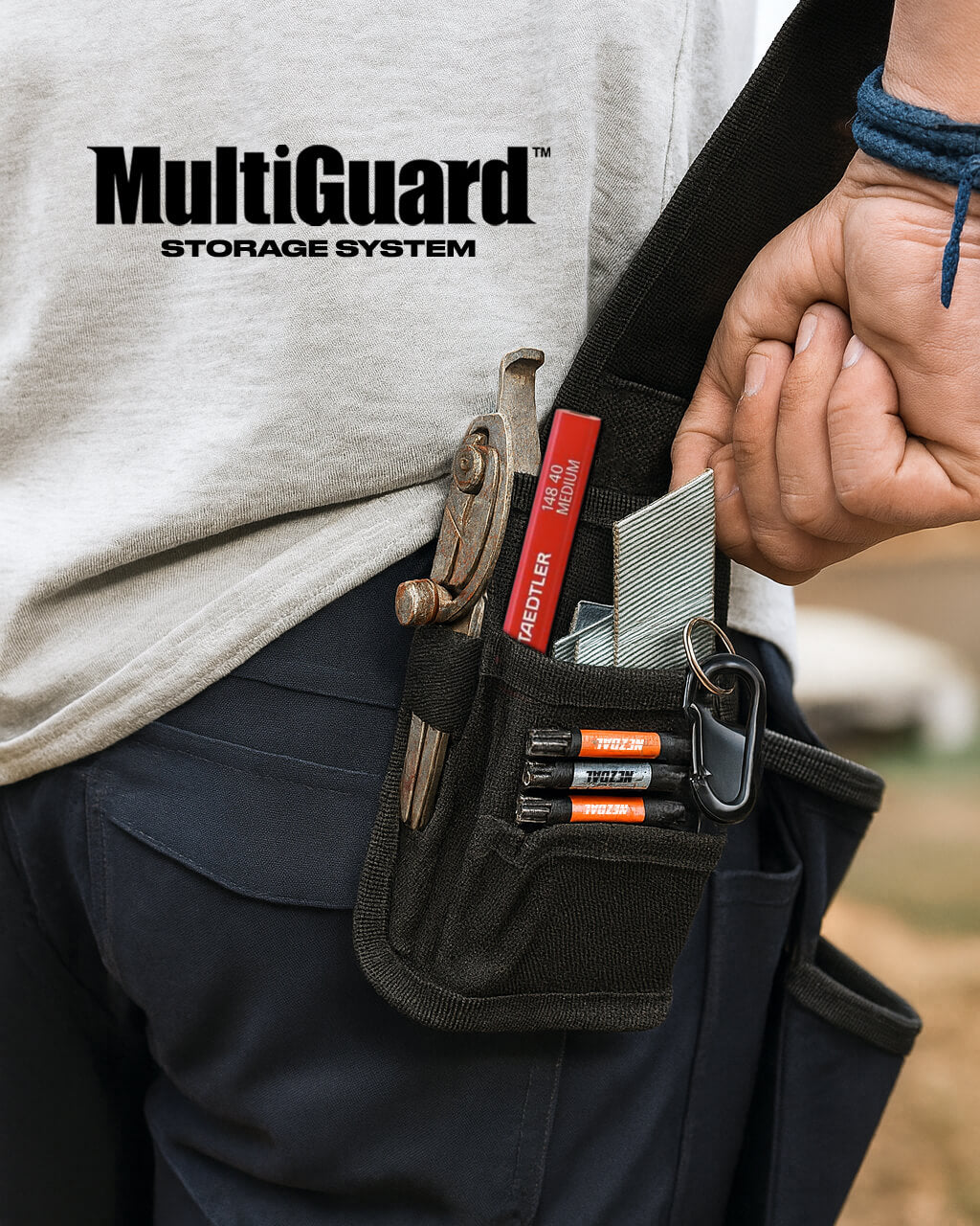 MultiGuard | Säker förvaring av Borr, Bits, Multisågblad, Sticksågsblad m.m. | Inkl. Bältesclips