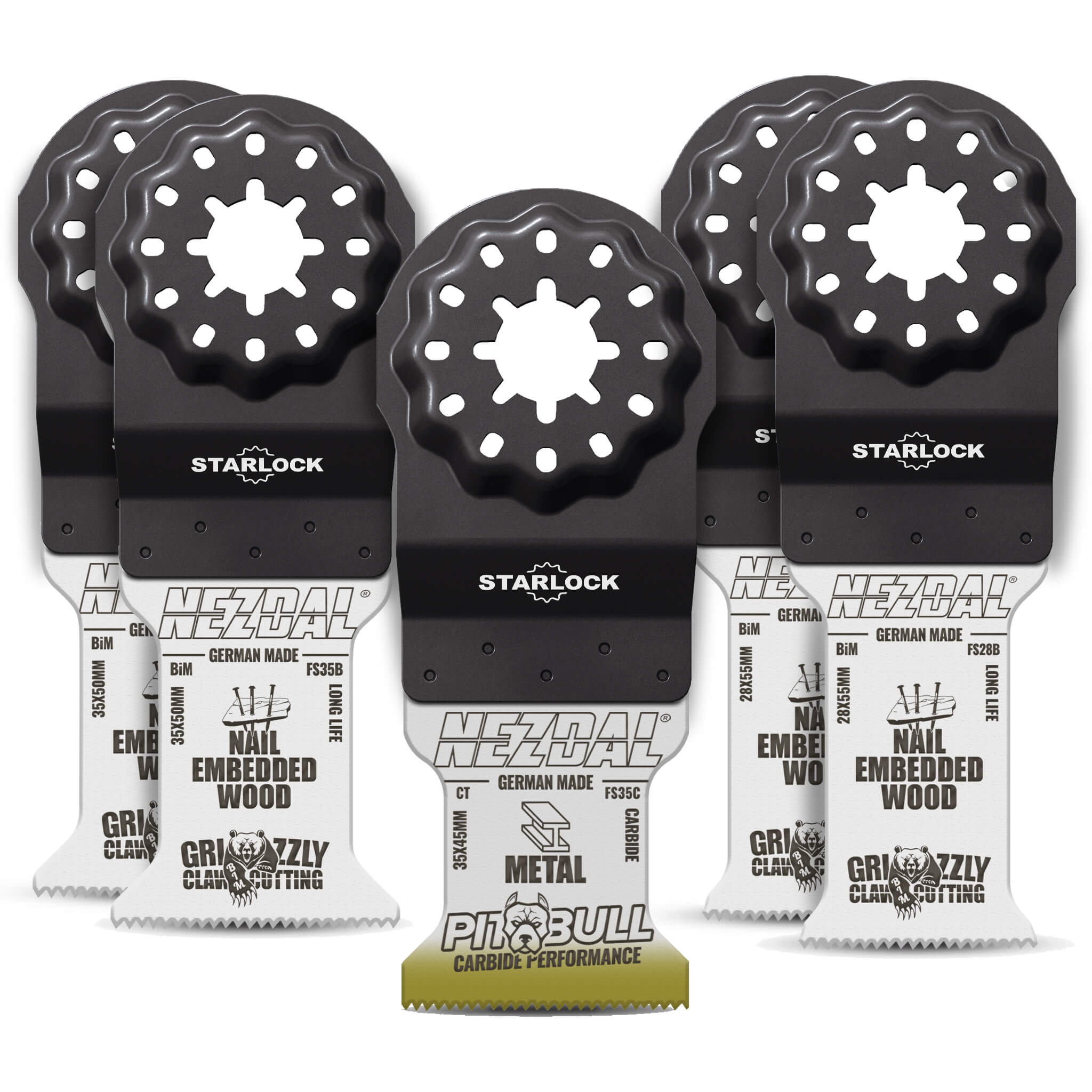 Snickarens favoriter 5 st Starlock multisågblader i en förpackning med 6 blad